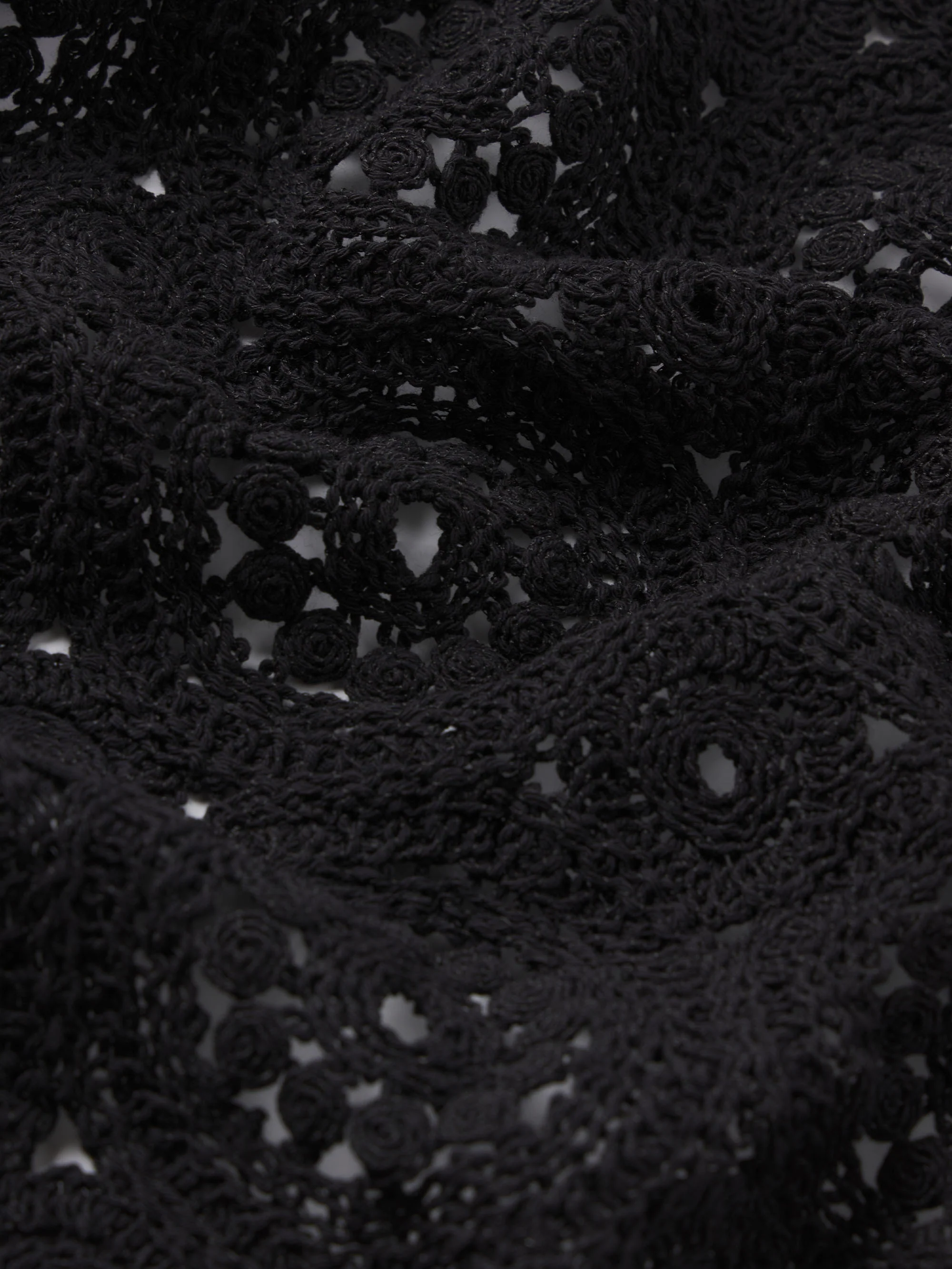 The Crochet Tassel Popover Top -- Black - Image 7