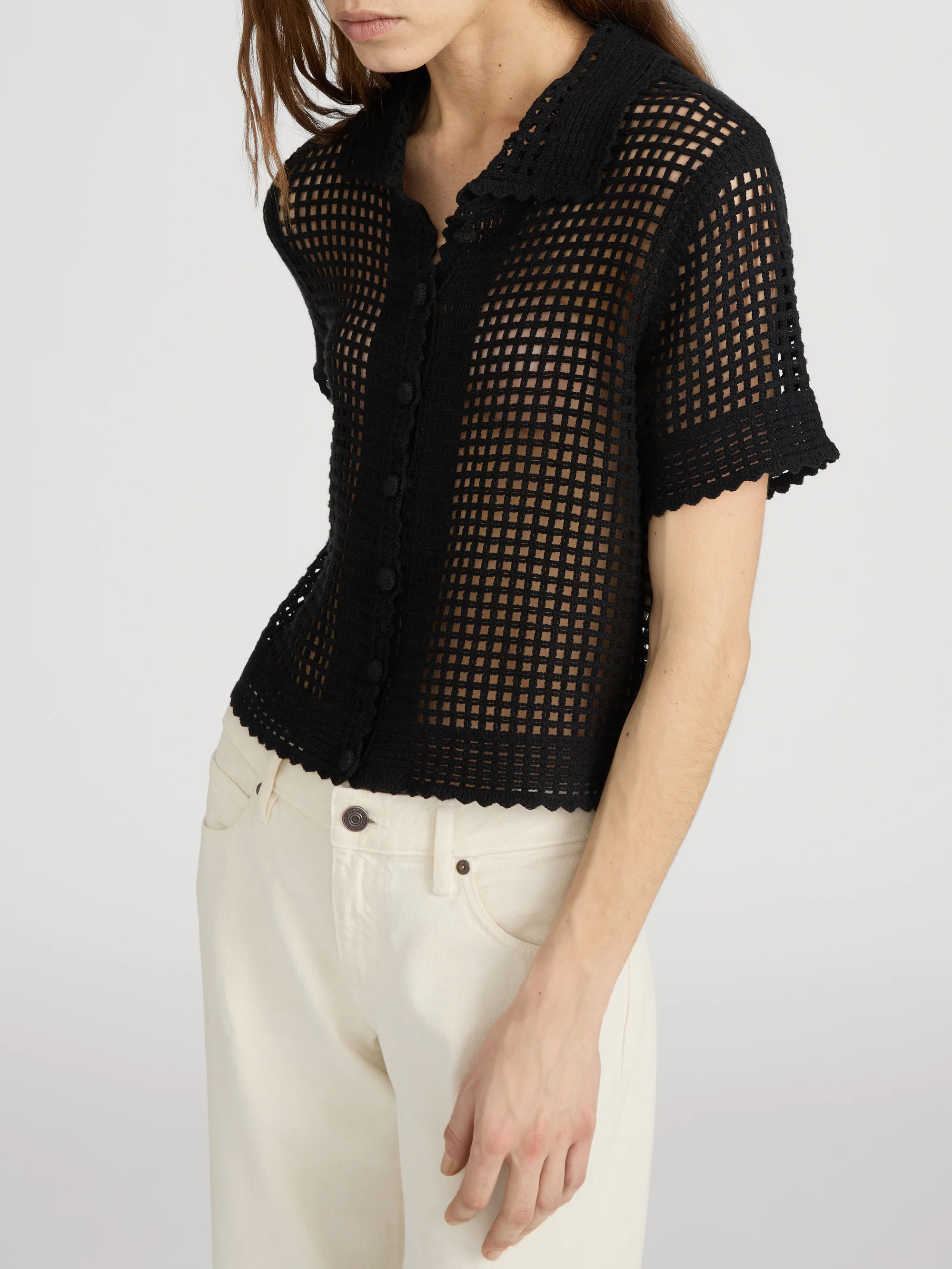 The Crochet Top -- Black - Image 4