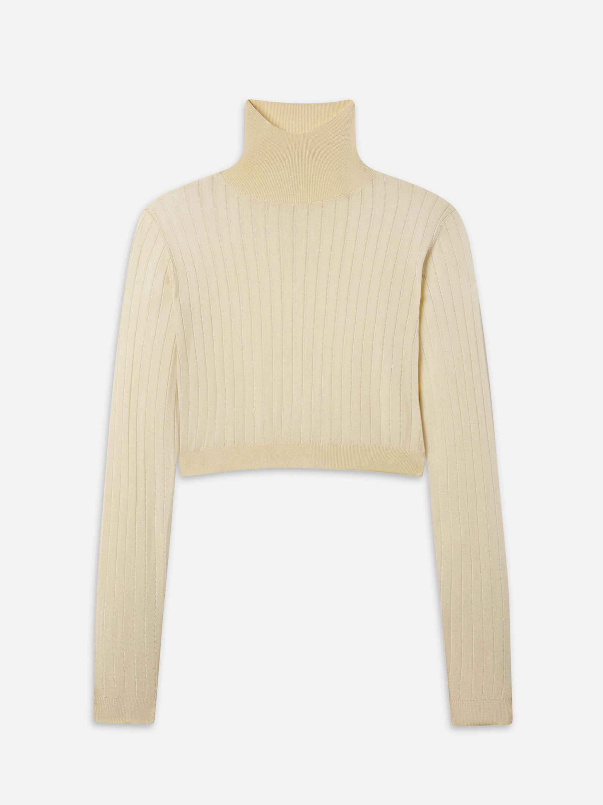 The Crop Fitted Turtleneck -- Butter