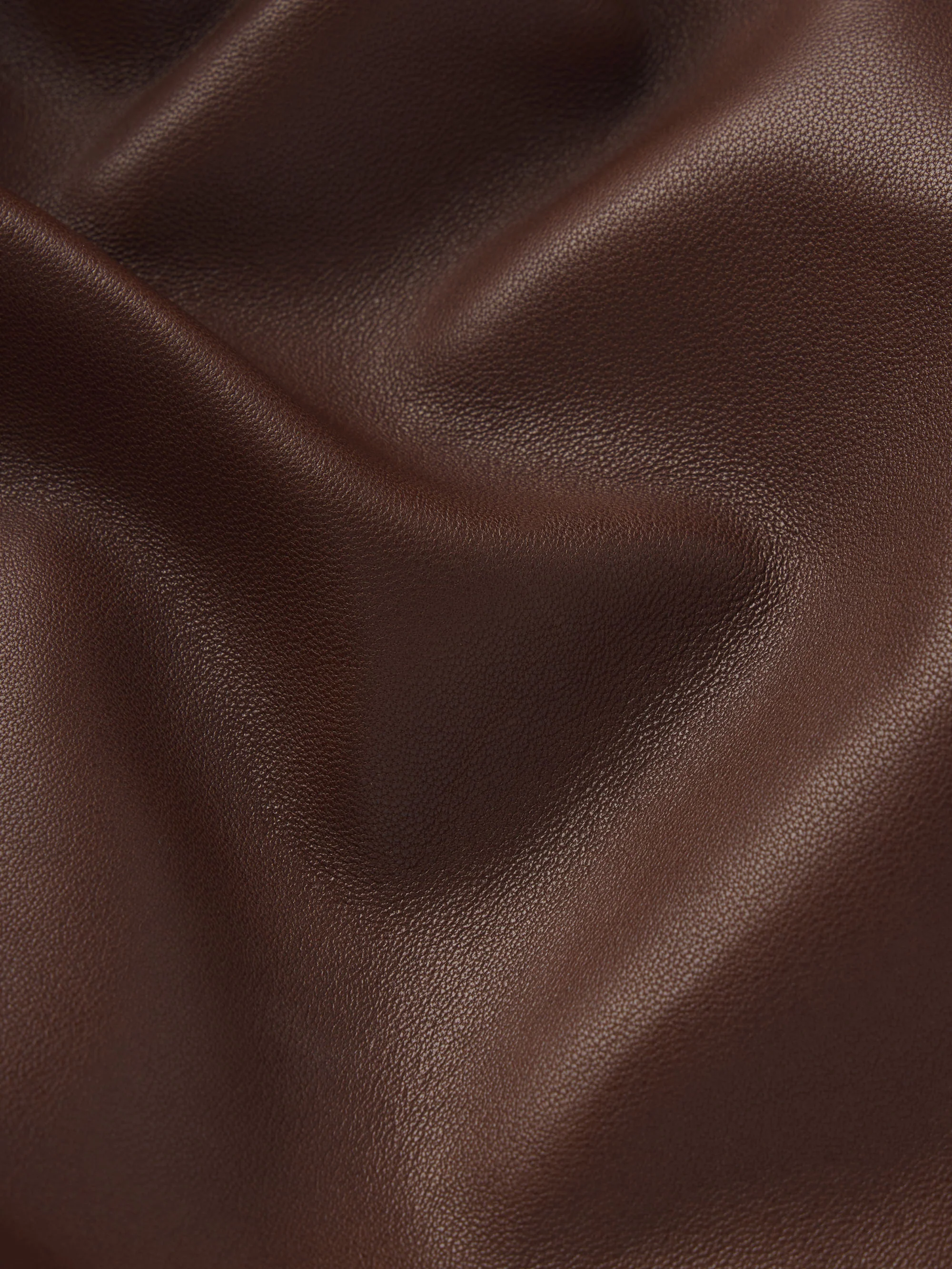 The Cropped Leather Jacket -- Dark Brown - Image 7