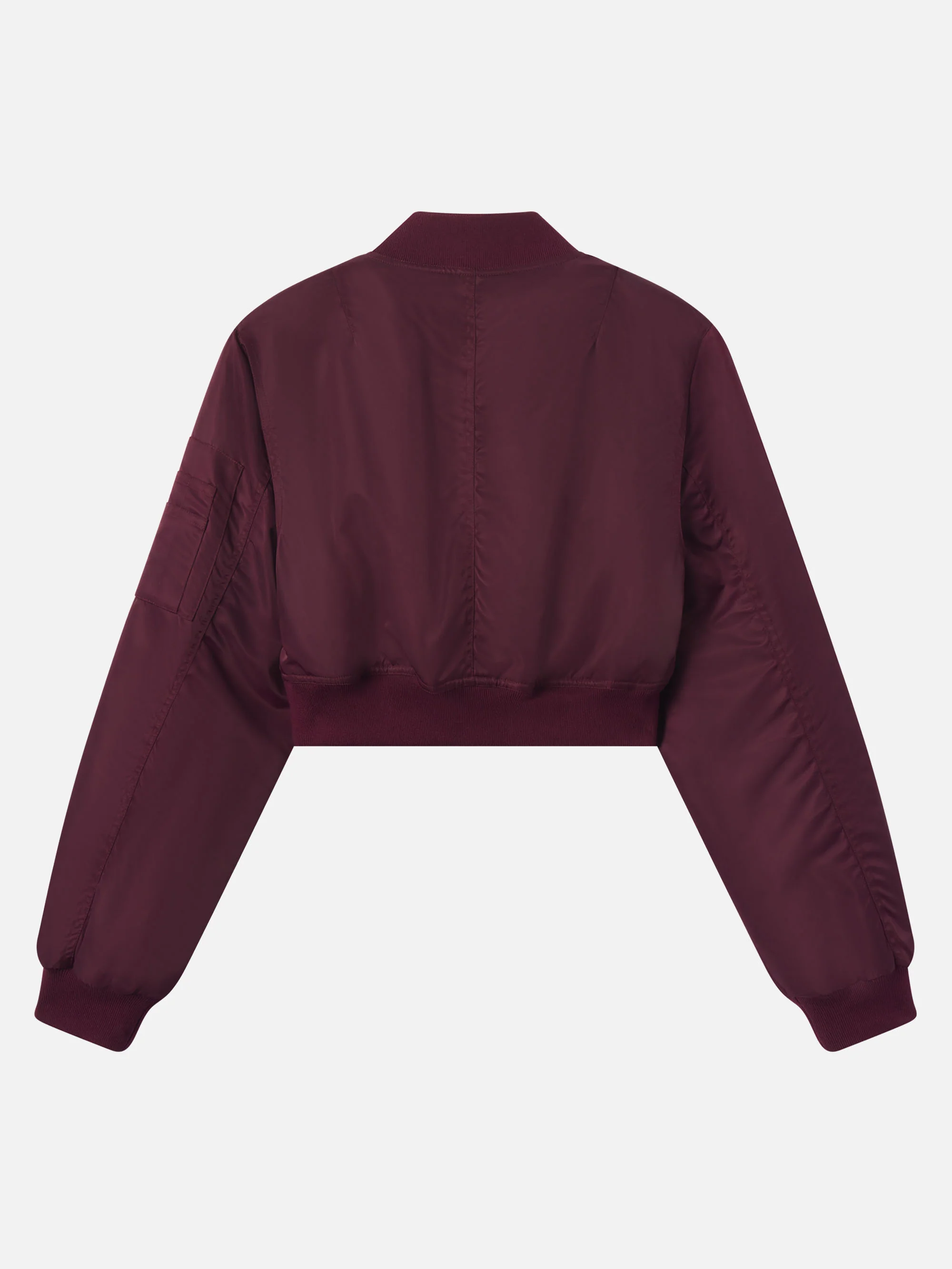 The Cropped Nylon Bomber -- Cabernet - Image 3