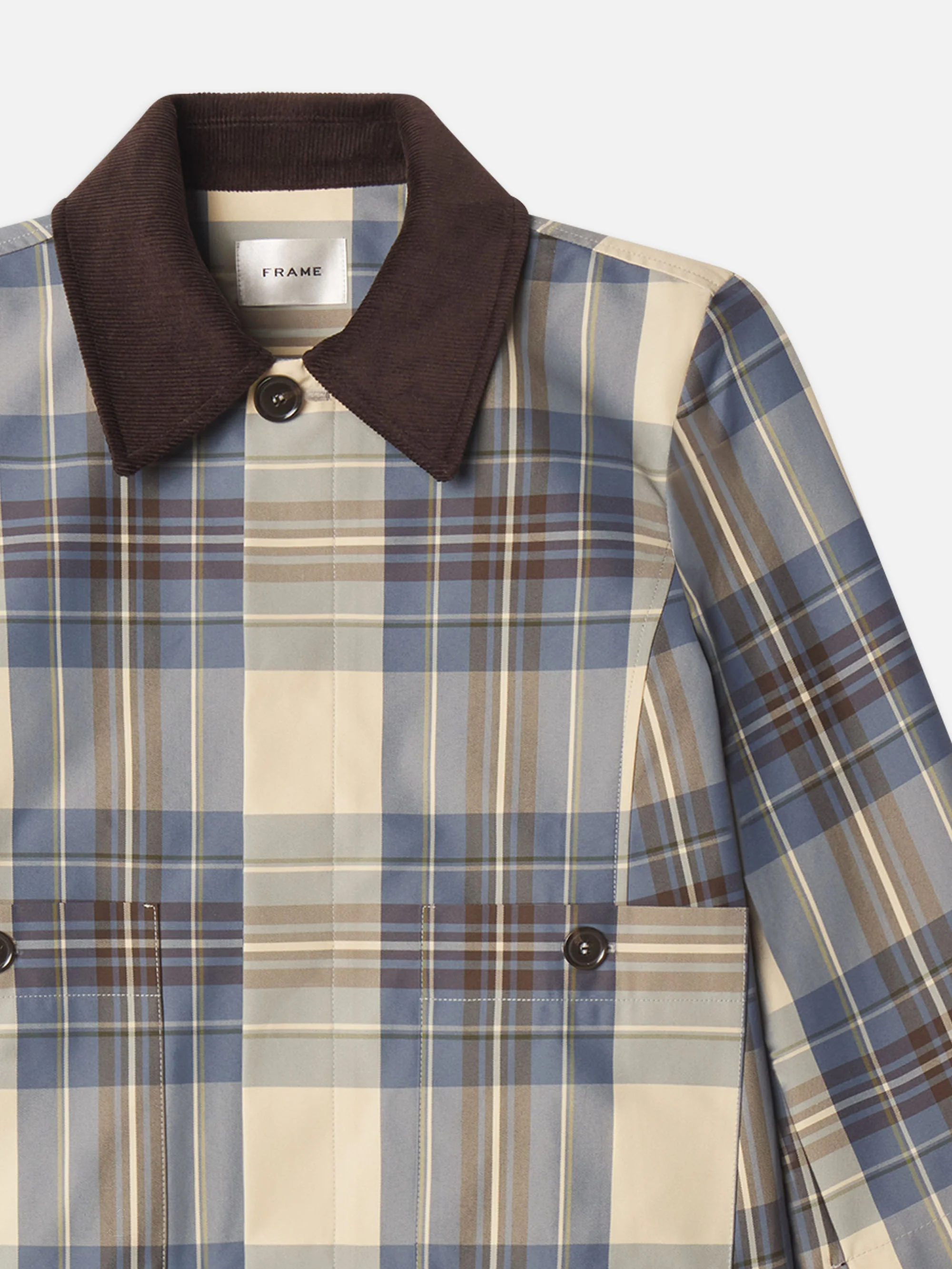 The Cropped Plaid Mac Coat -- Navy Check - Image 2