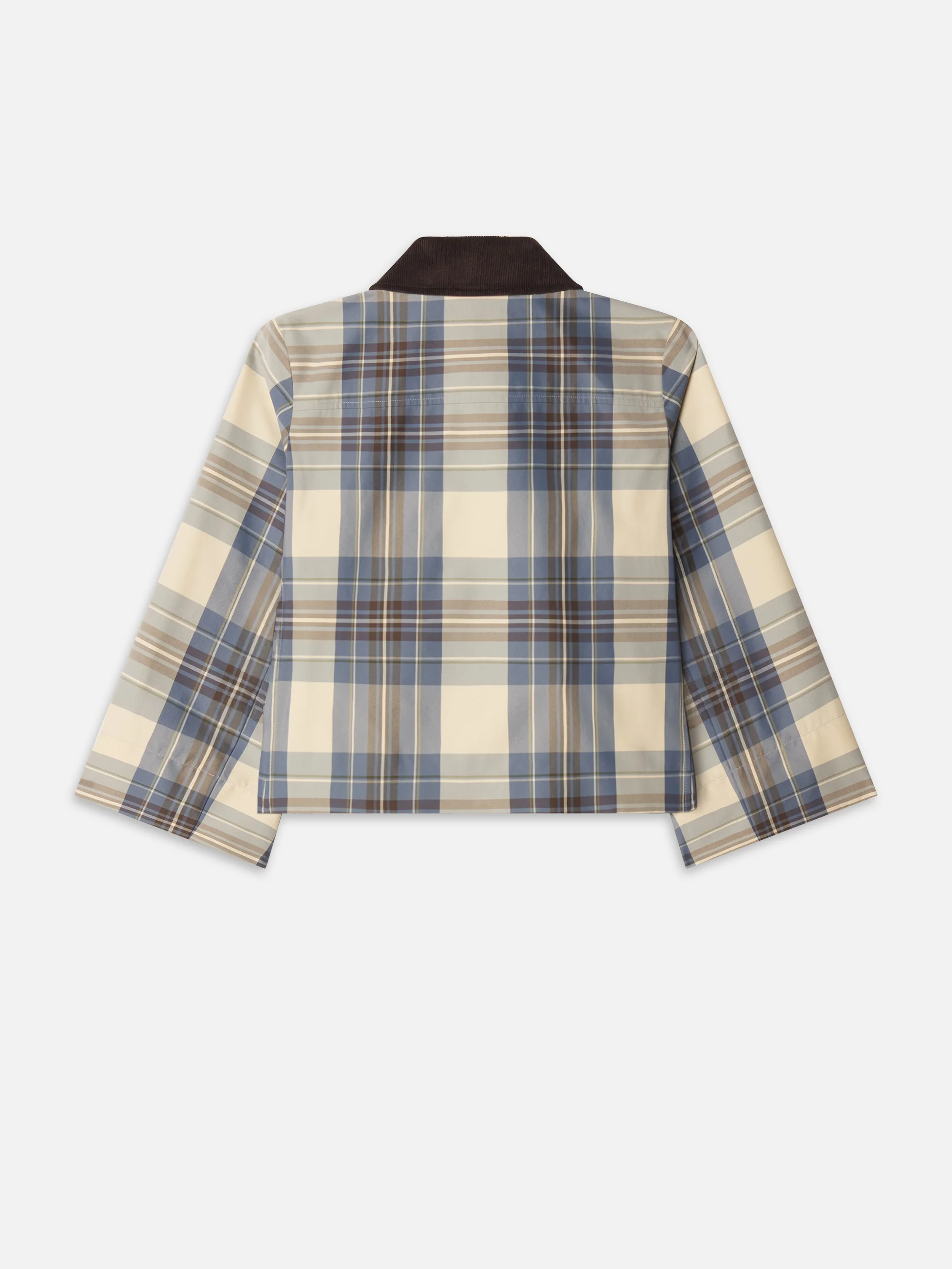The Cropped Plaid Mac Coat -- Navy Check - Image 3