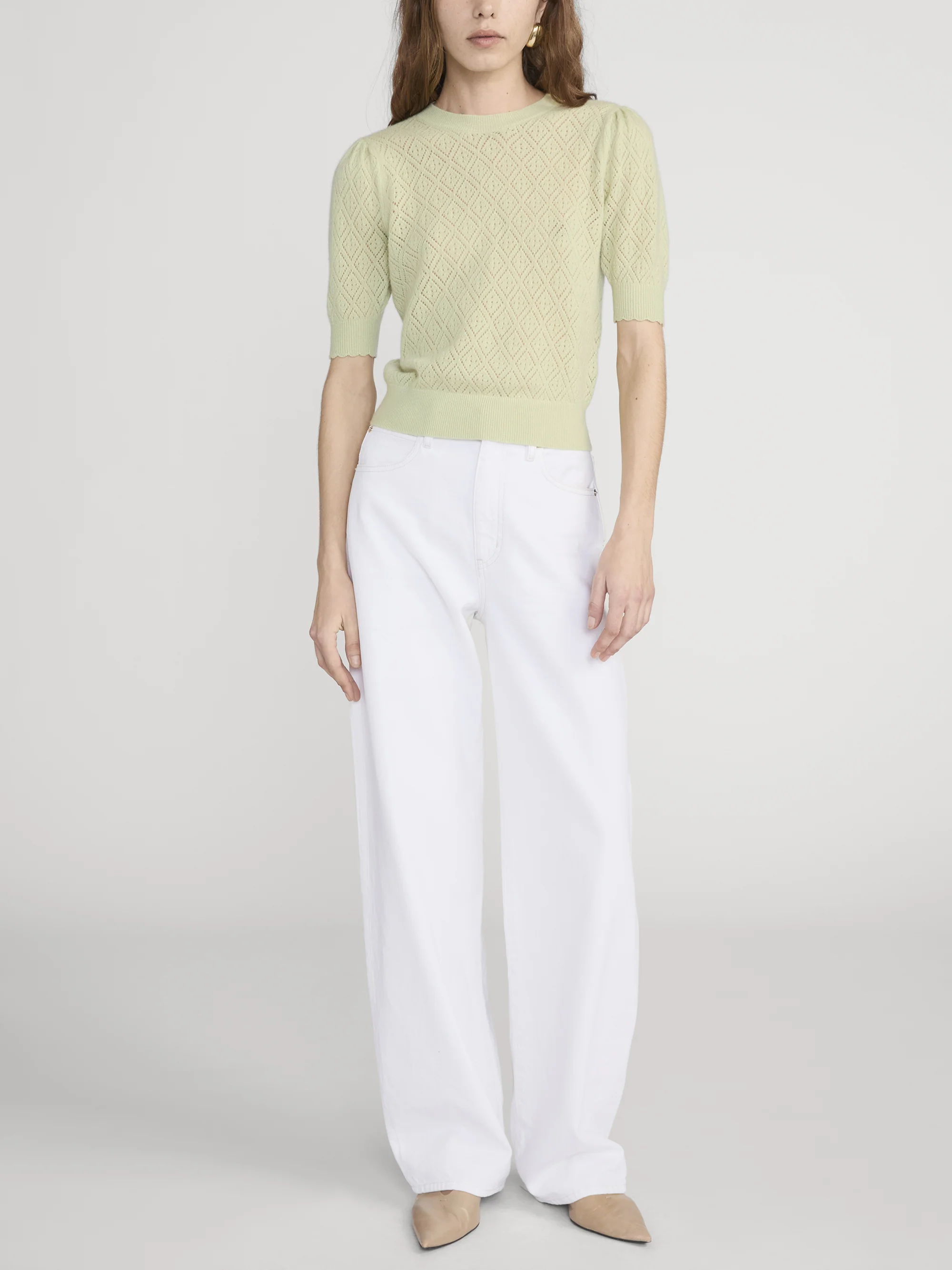 The Delicate Cashmere Sweater -- Soft Lime - Image 2