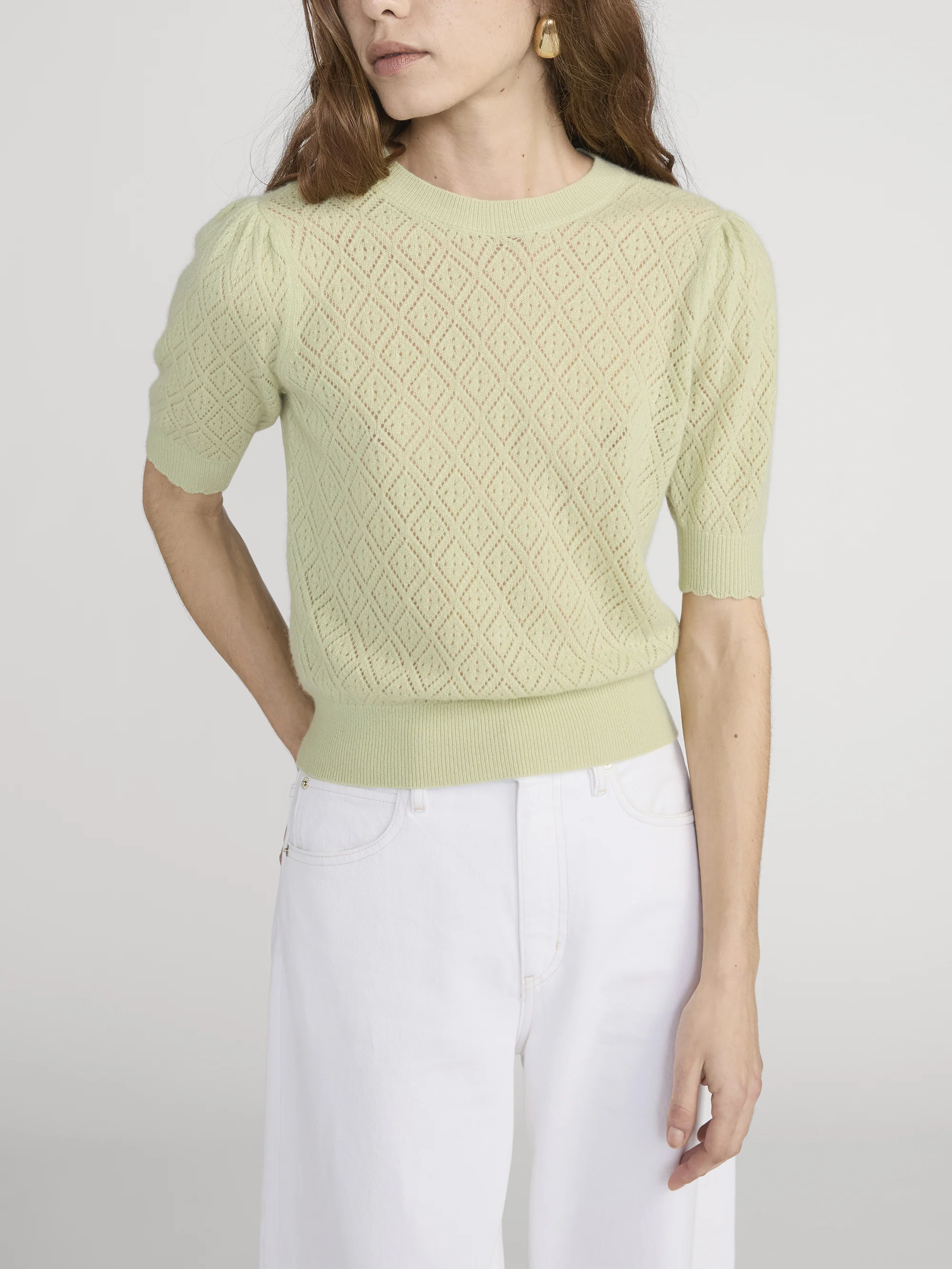 The Delicate Cashmere Sweater -- Soft Lime - Image 3