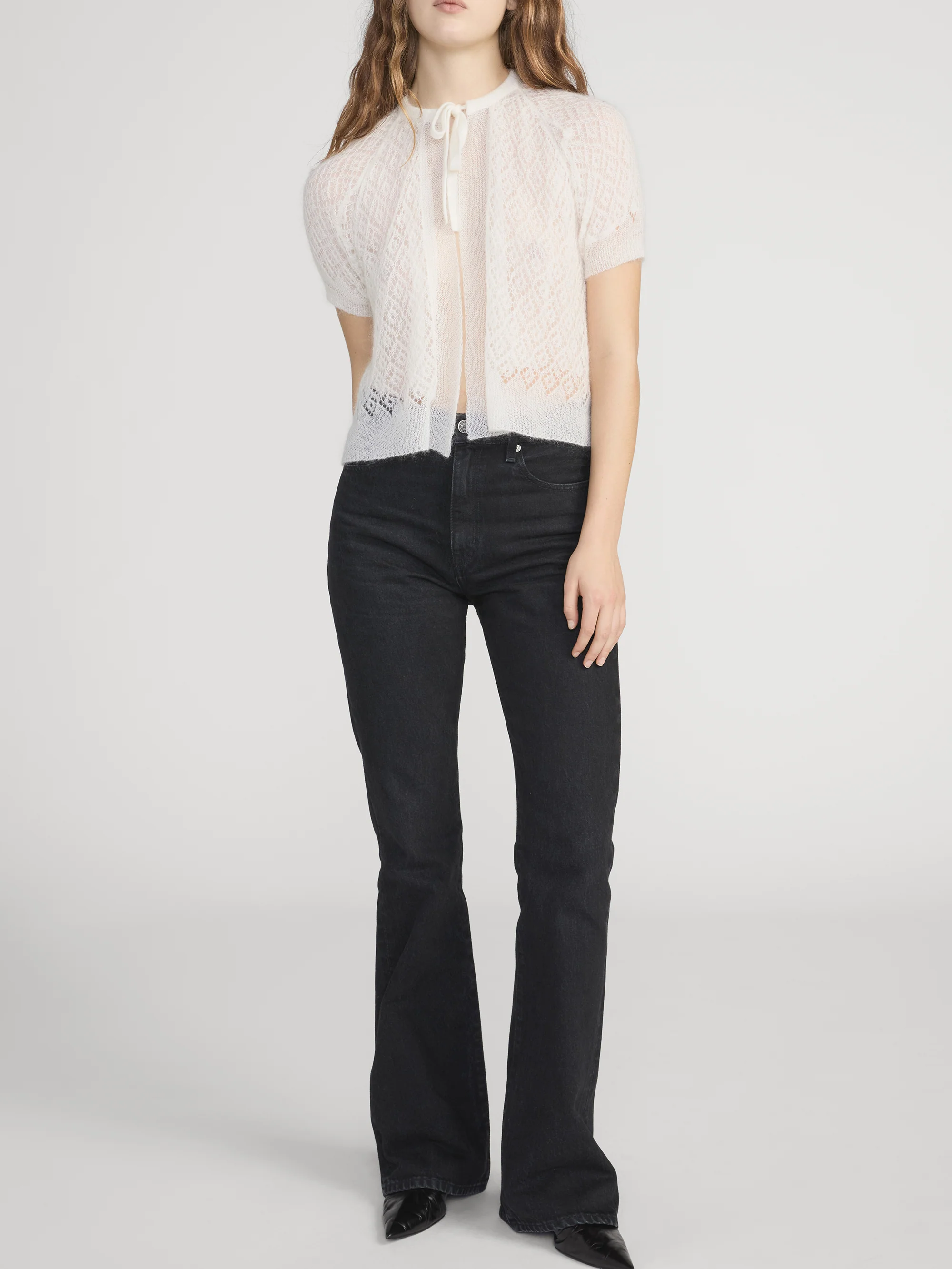 The Delicate Tie Sweater -- Cream - Image 2
