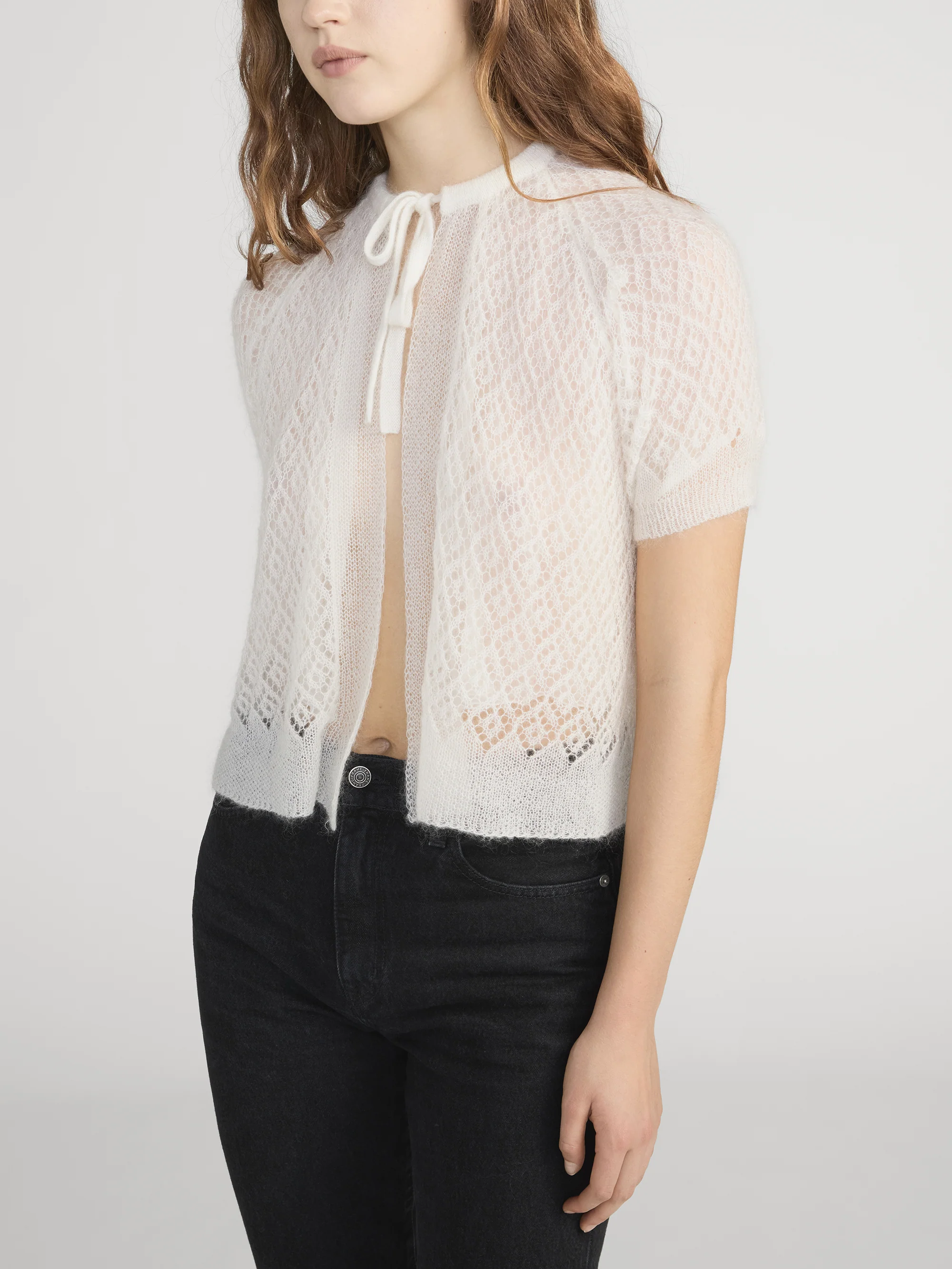 The Delicate Tie Sweater -- Cream - Image 4