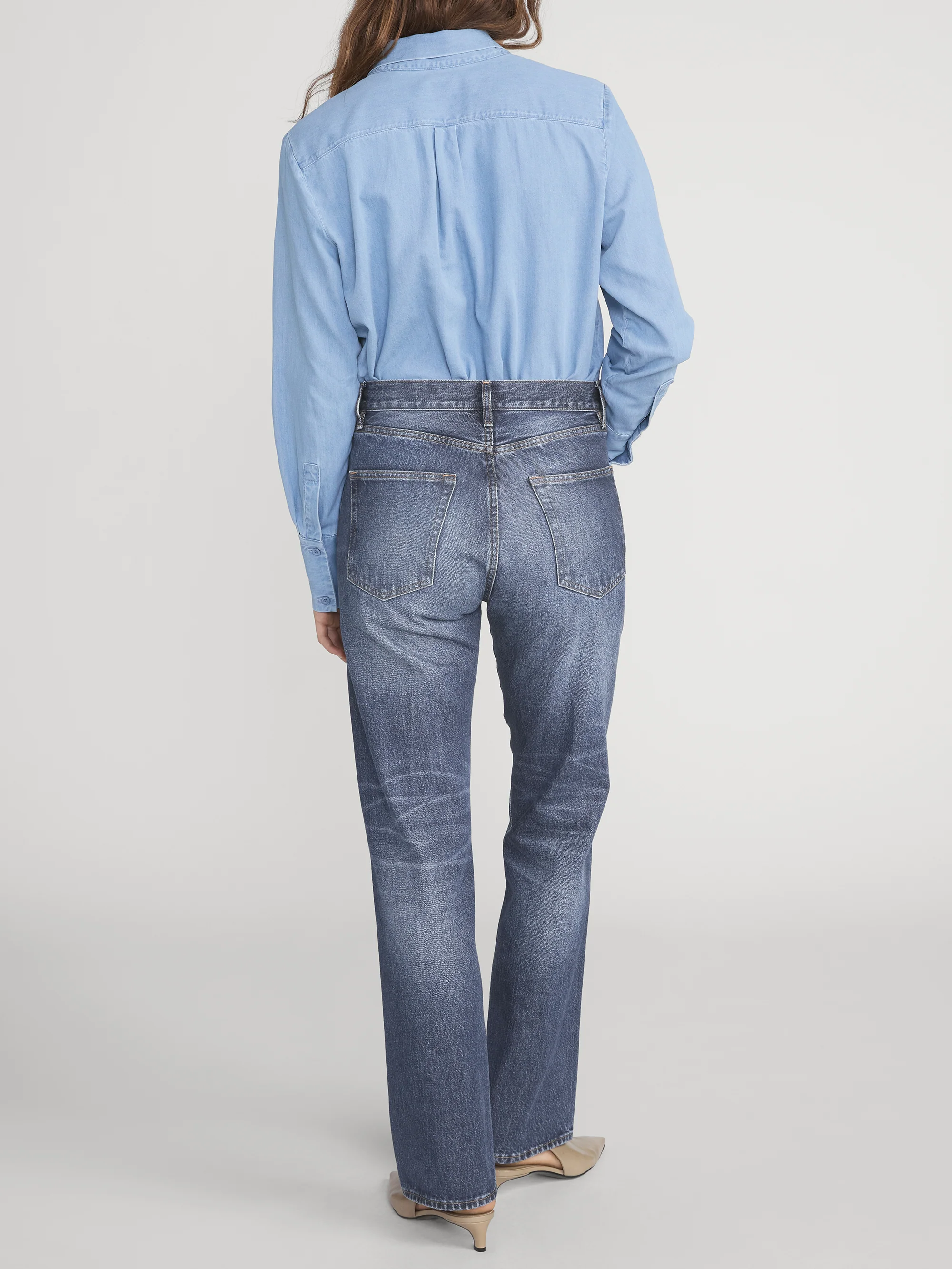 The Denim Modern Tie Blouse -- Frostine - Image 6