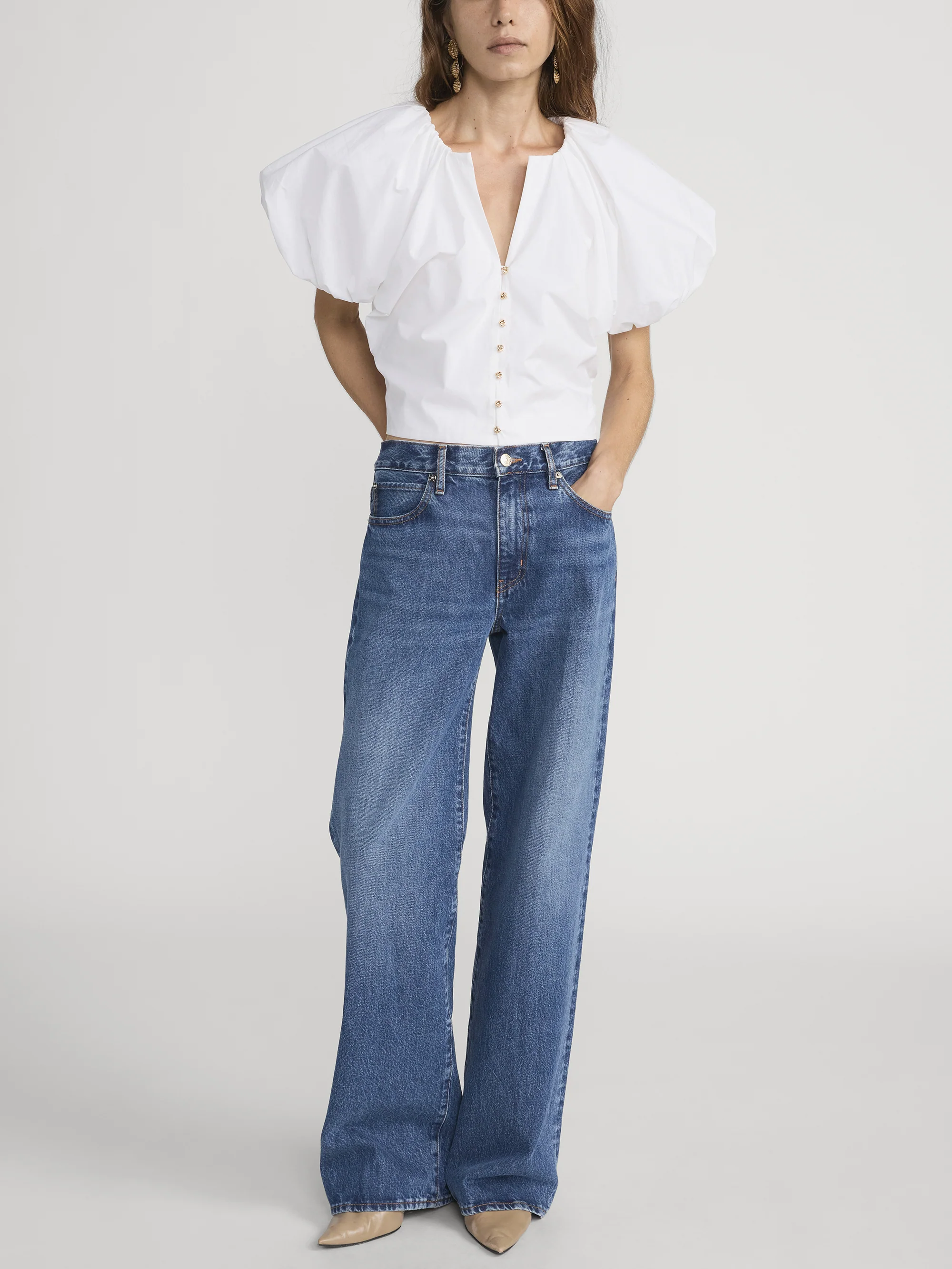 The Dramatic Sleeve Blouse -- White - Image 2