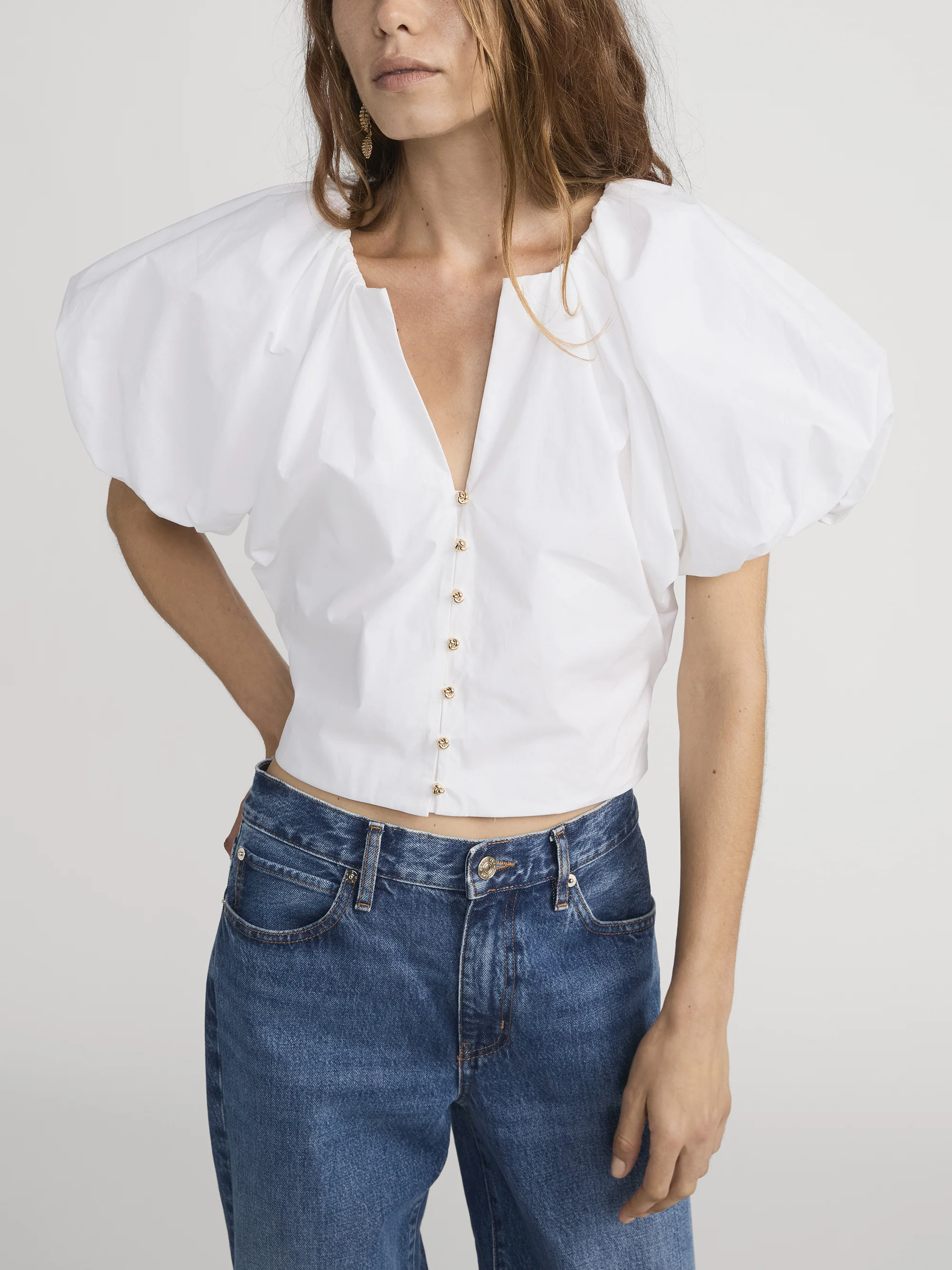 The Dramatic Sleeve Blouse -- White - Image 3