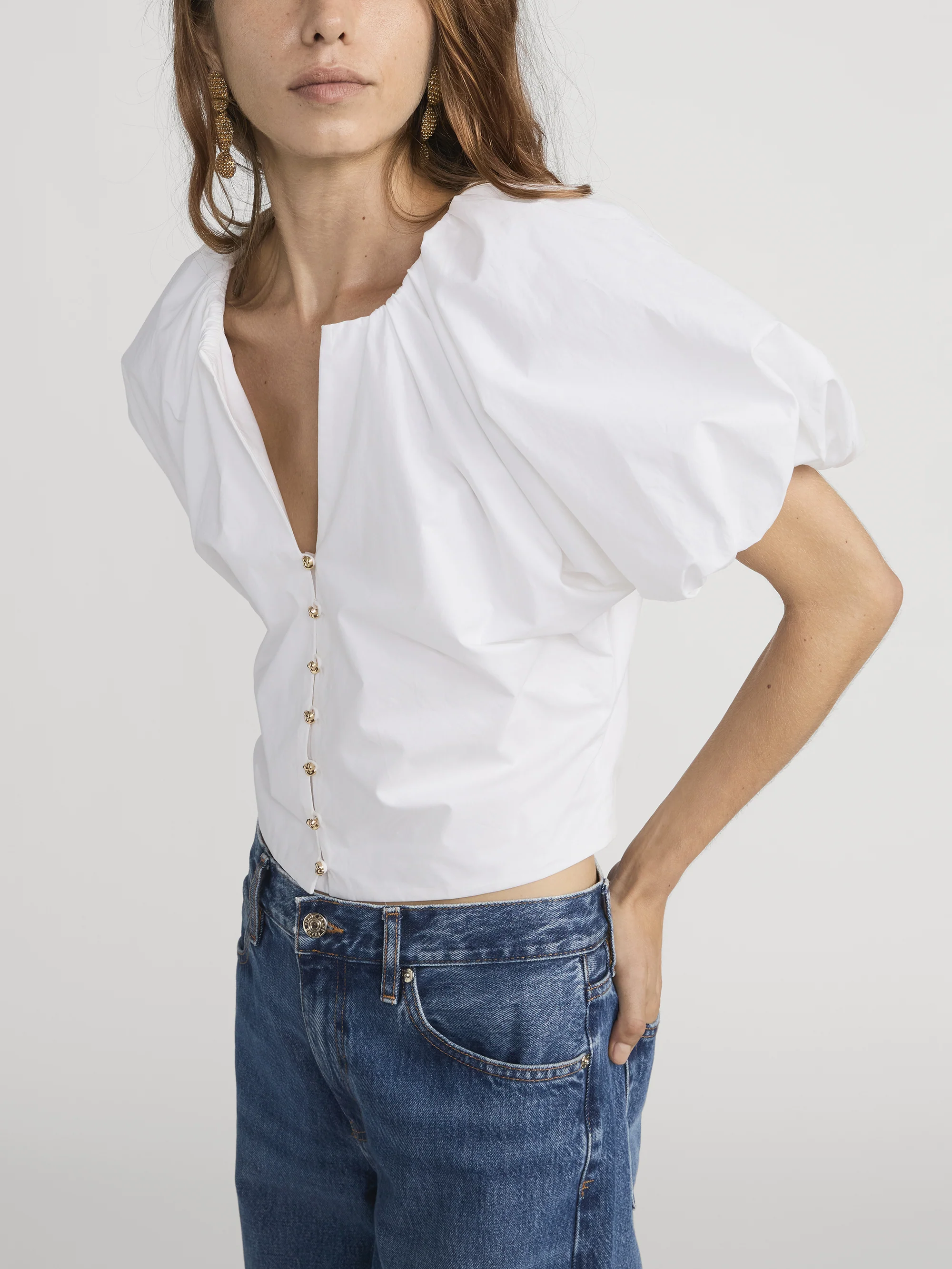 The Dramatic Sleeve Blouse -- White - Image 5