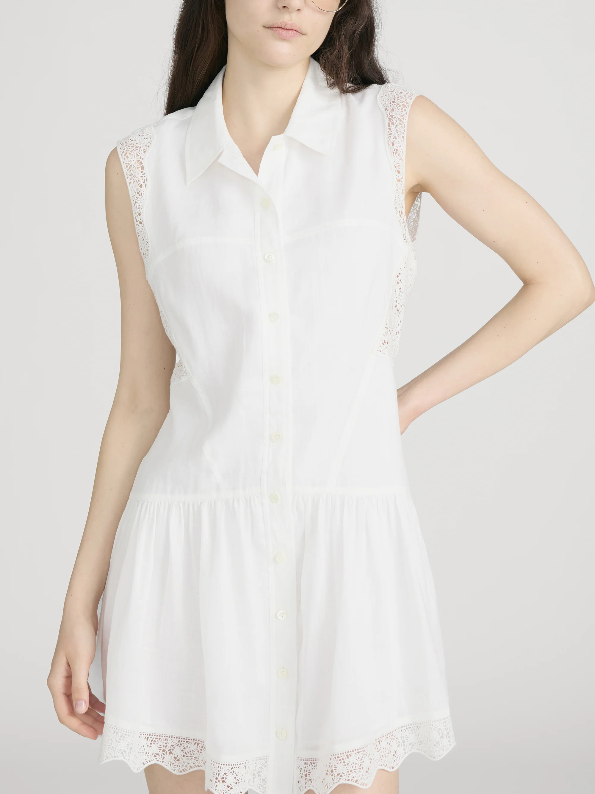 The Embroidered Day Dress -- White - Image 3