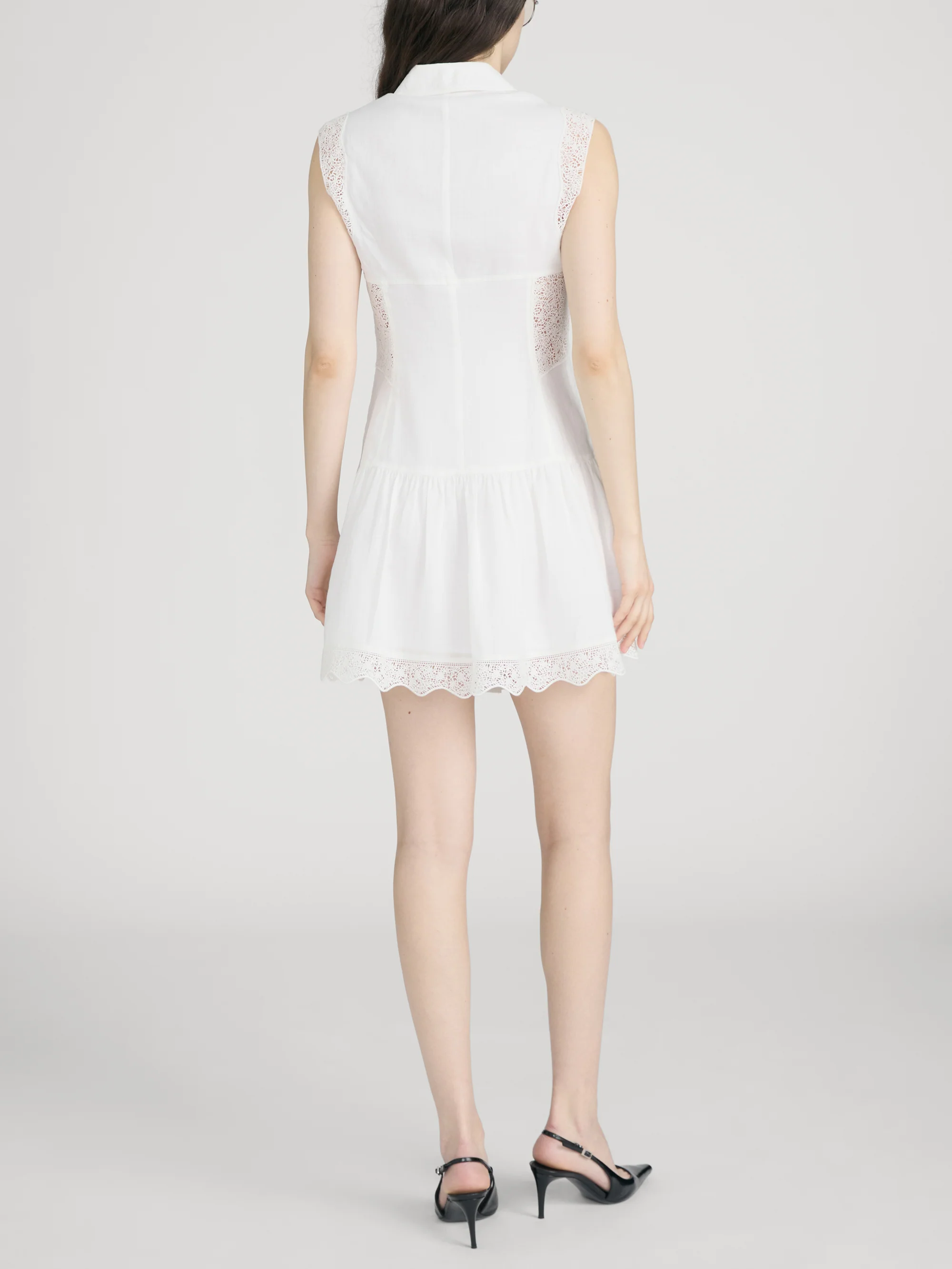 The Embroidered Day Dress -- White - Image 6