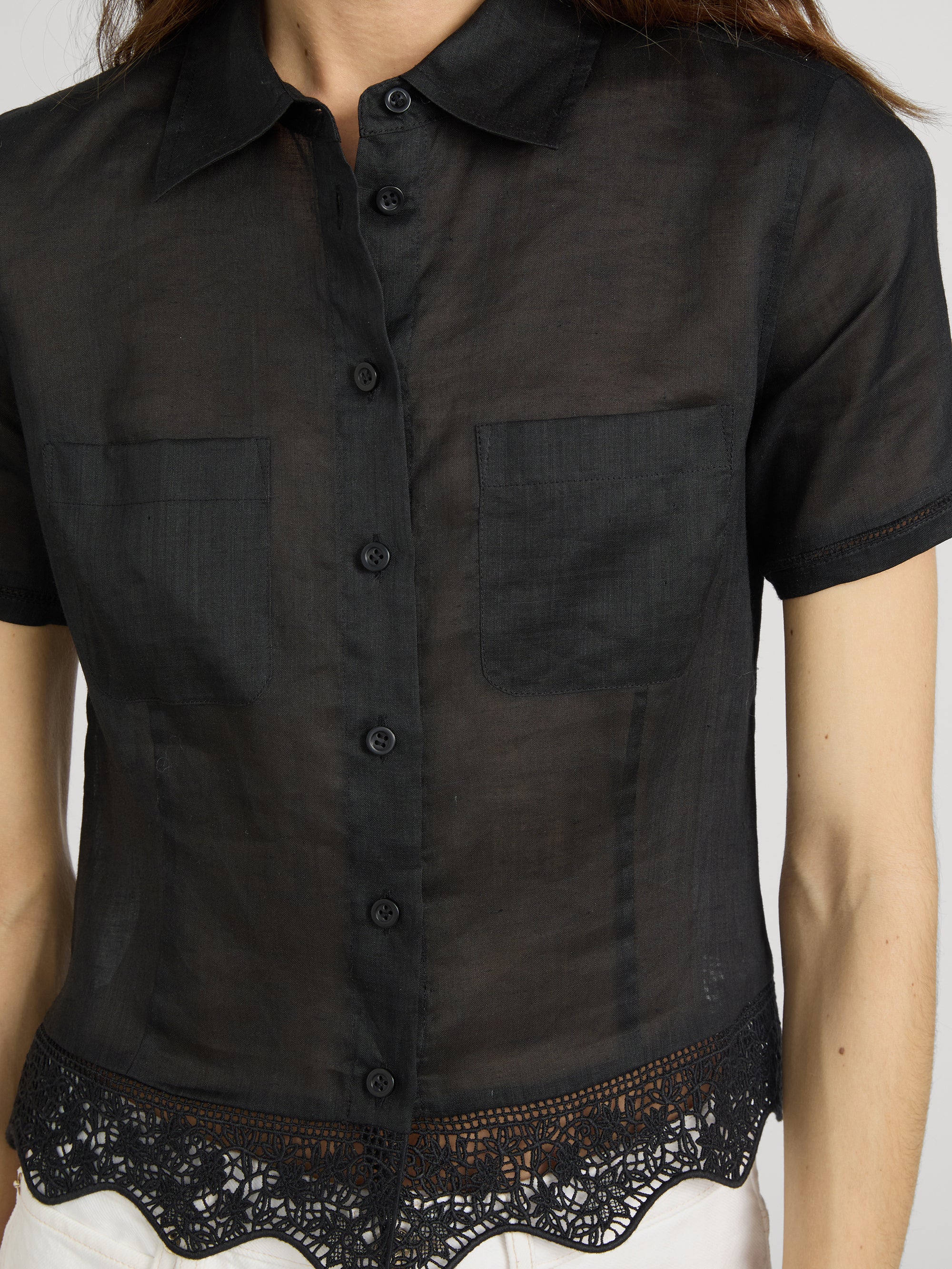 The Embroidered Seaside Shirt -- Black - Image 6