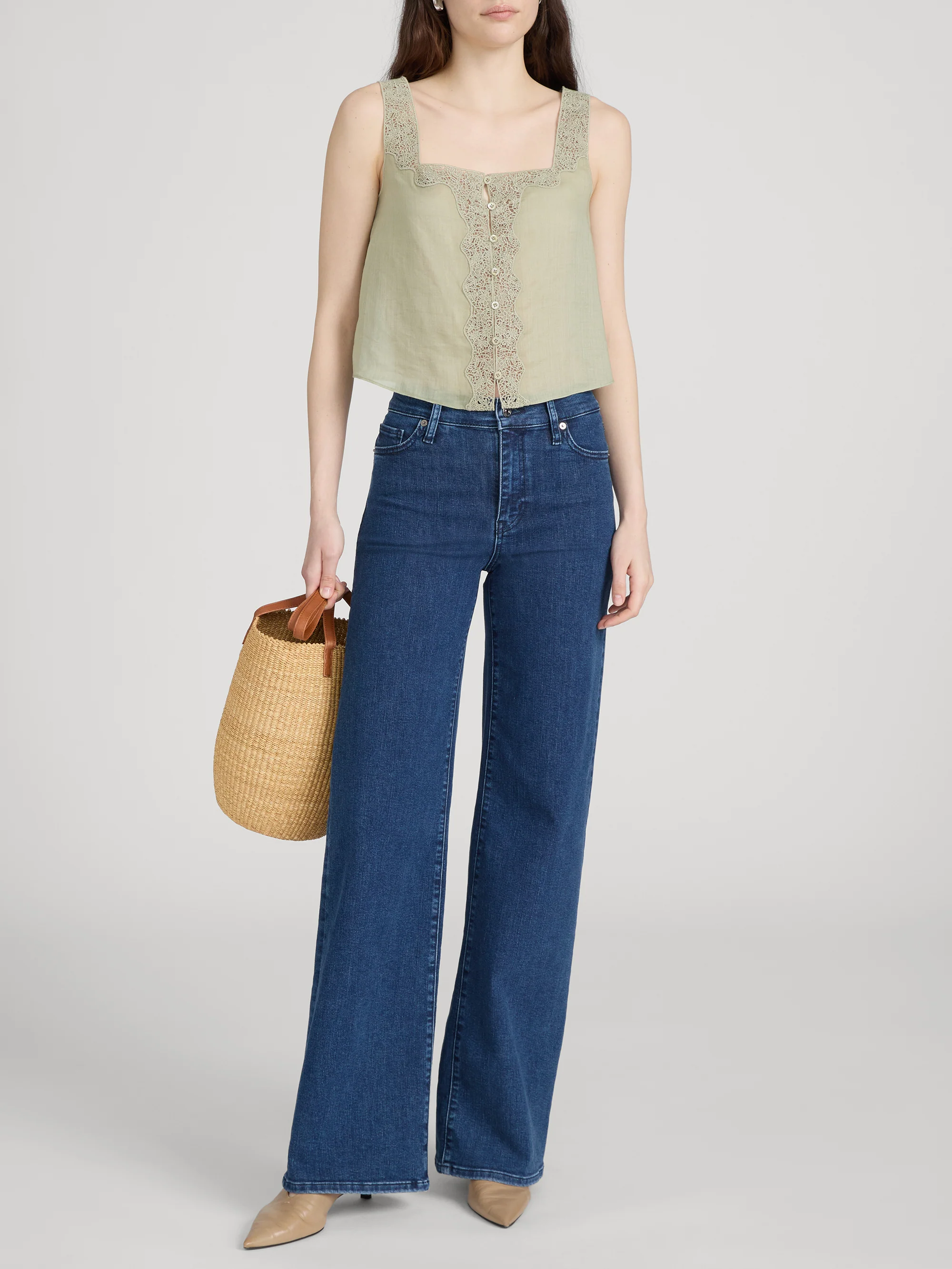 The Embroidered Tank -- Sage - Image 2