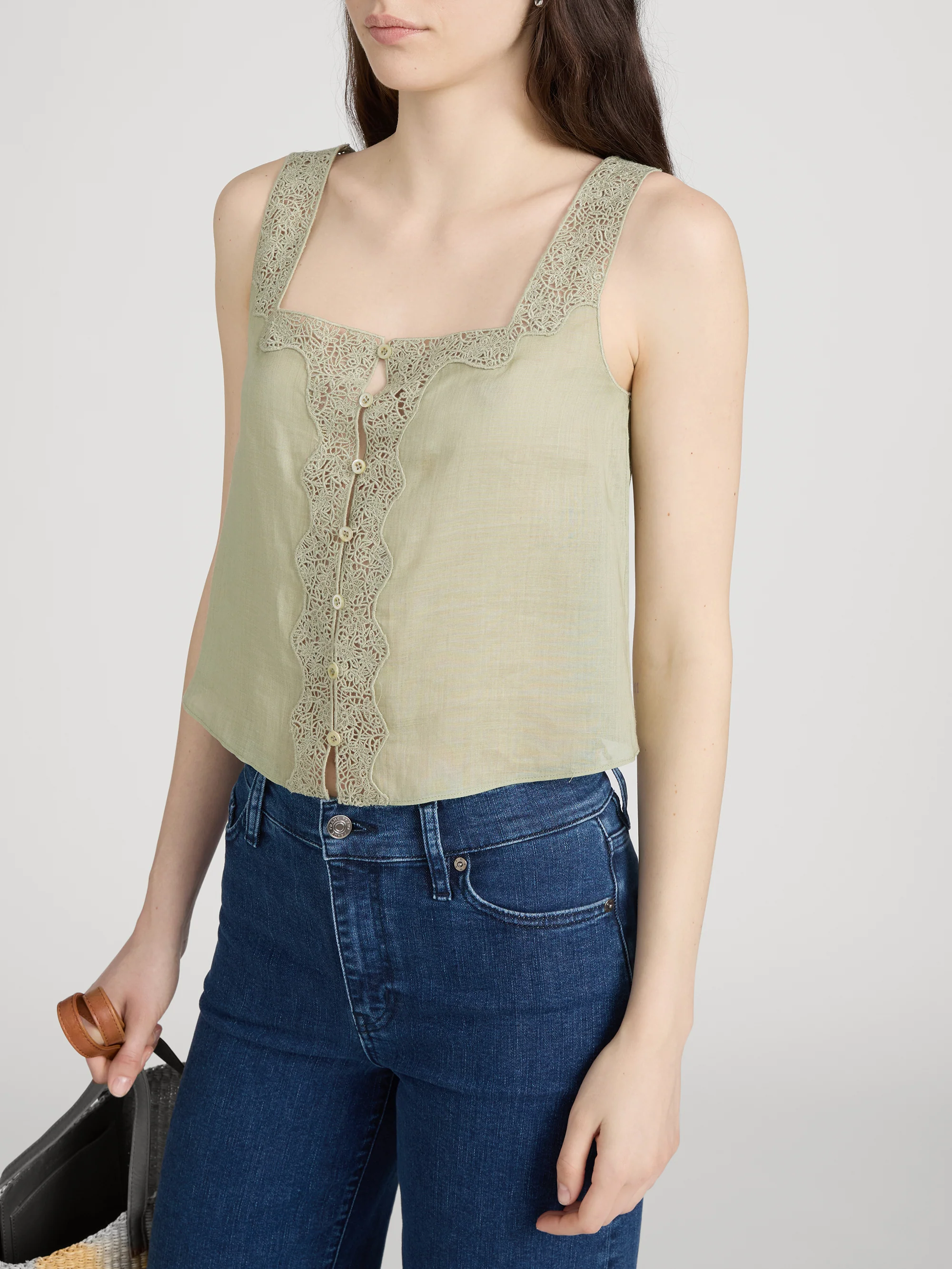 The Embroidered Tank -- Sage - Image 4
