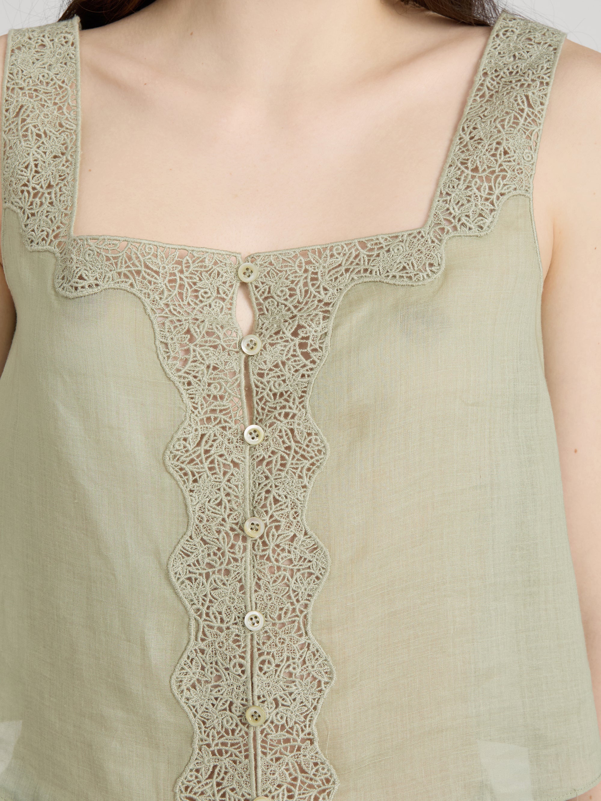 The Embroidered Tank -- Sage - Image 5