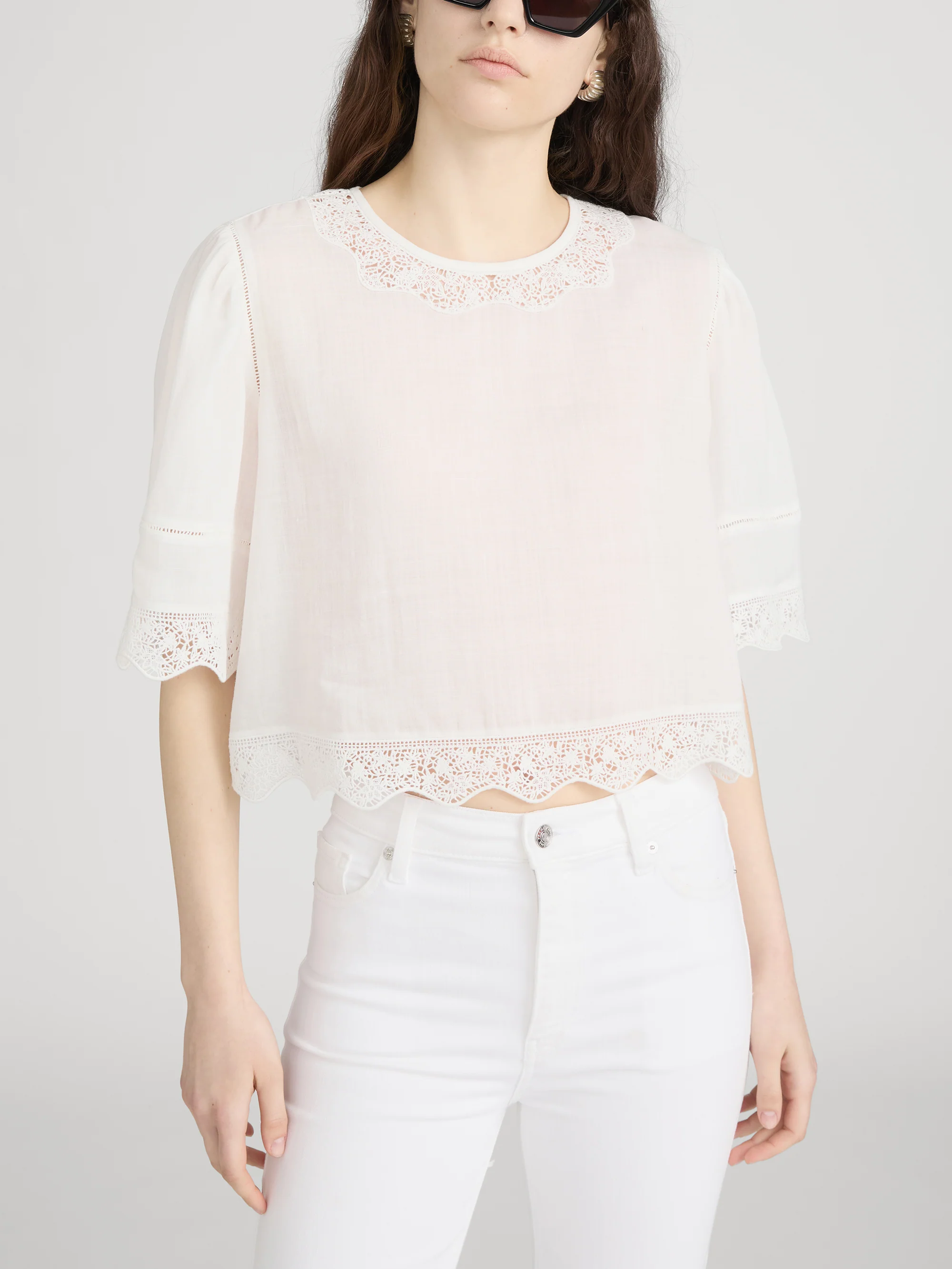 The Embroidered Top -- White - Image 3