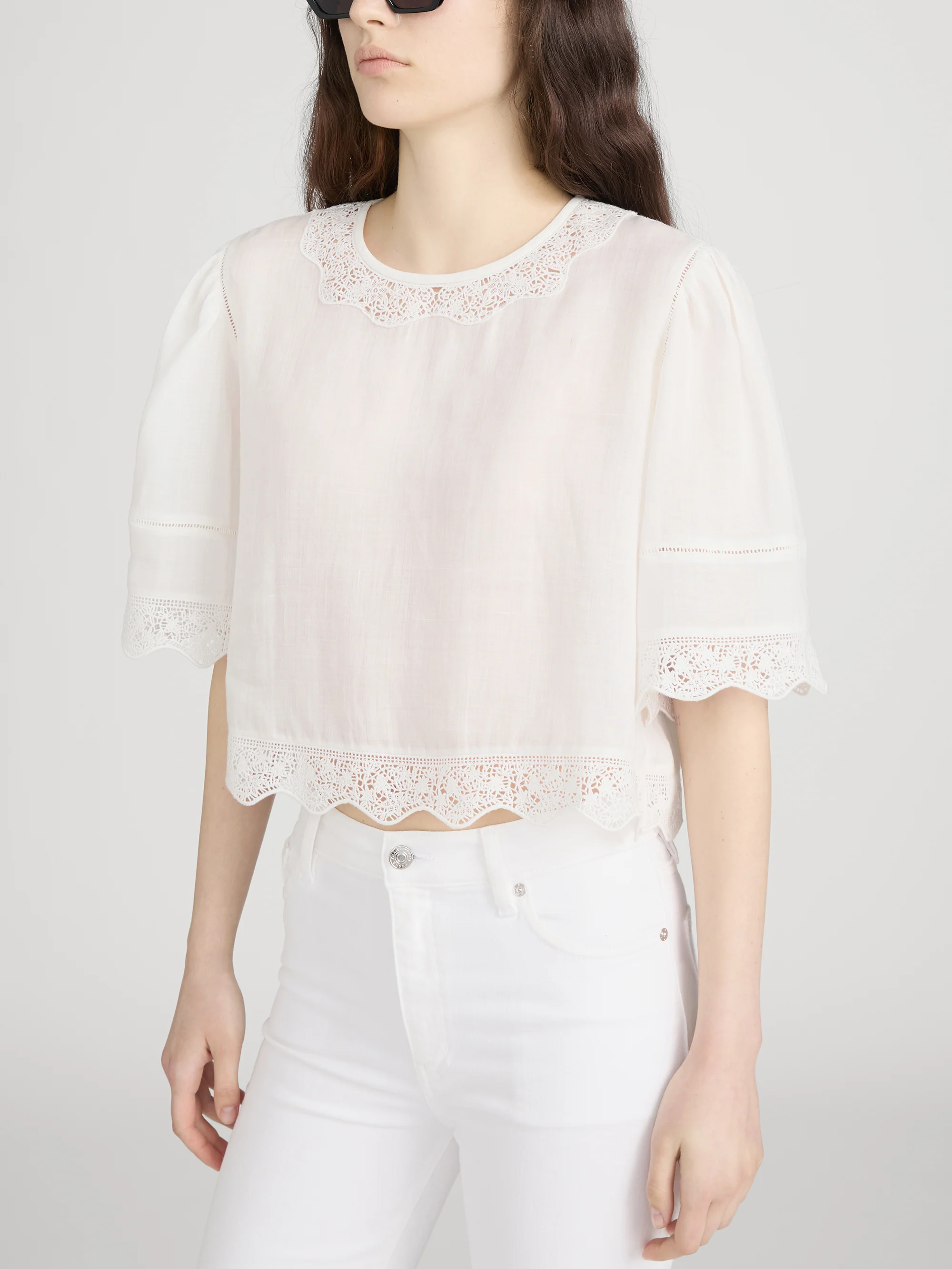 The Embroidered Top -- White - Image 4