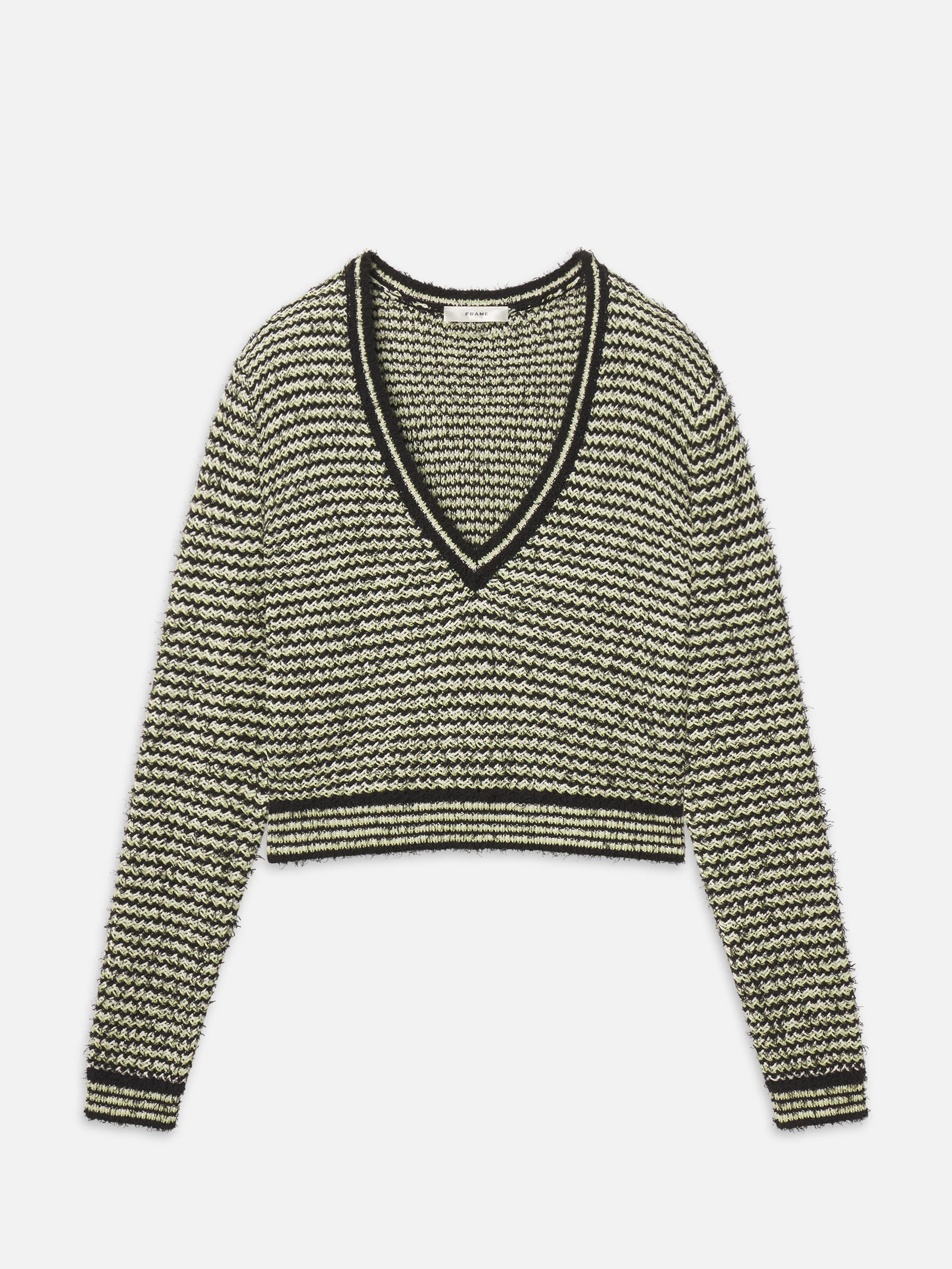 The Eyelash V Sweater -- Soft Lime