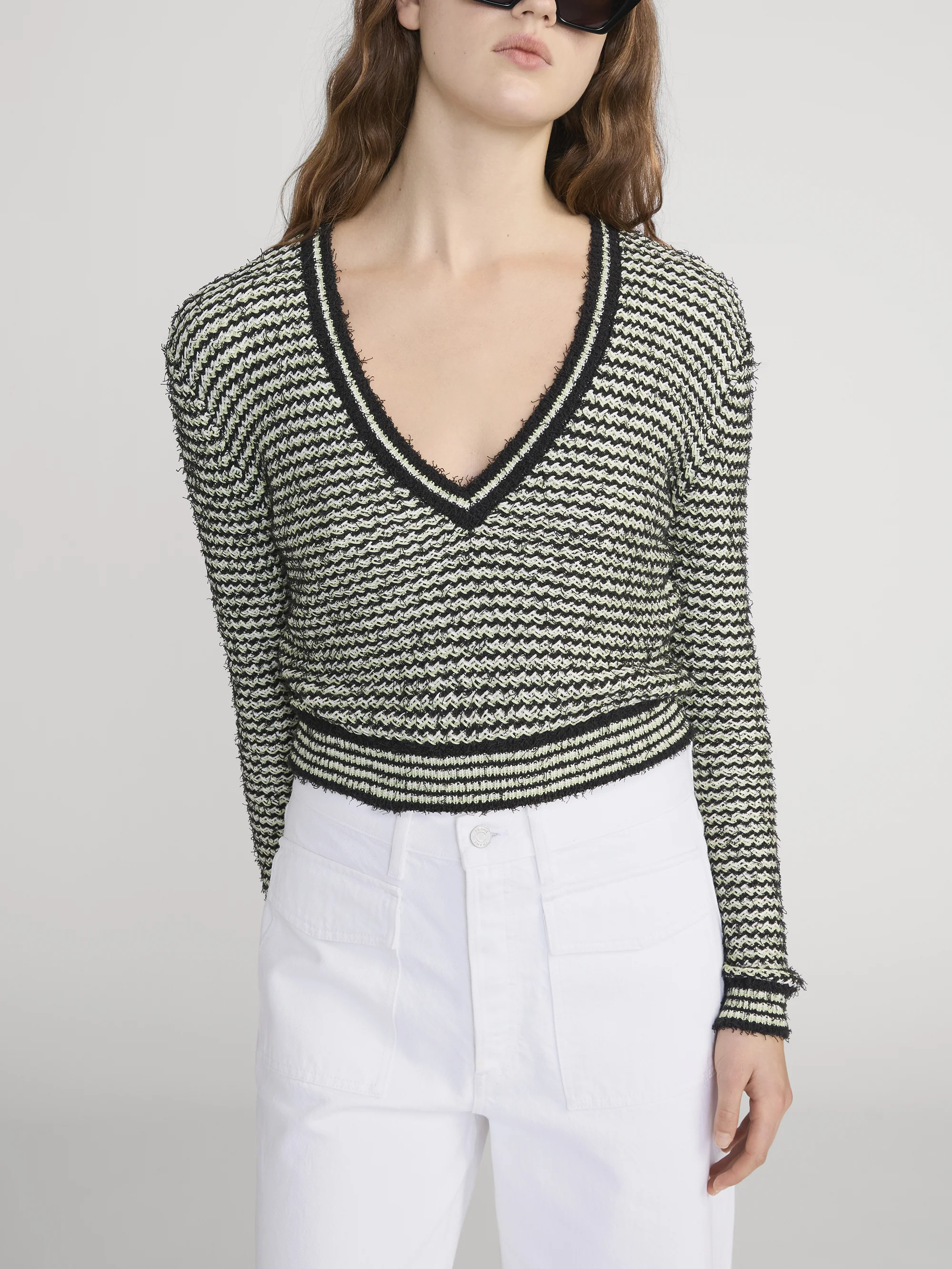 The Eyelash V Sweater -- Soft Lime - Image 3
