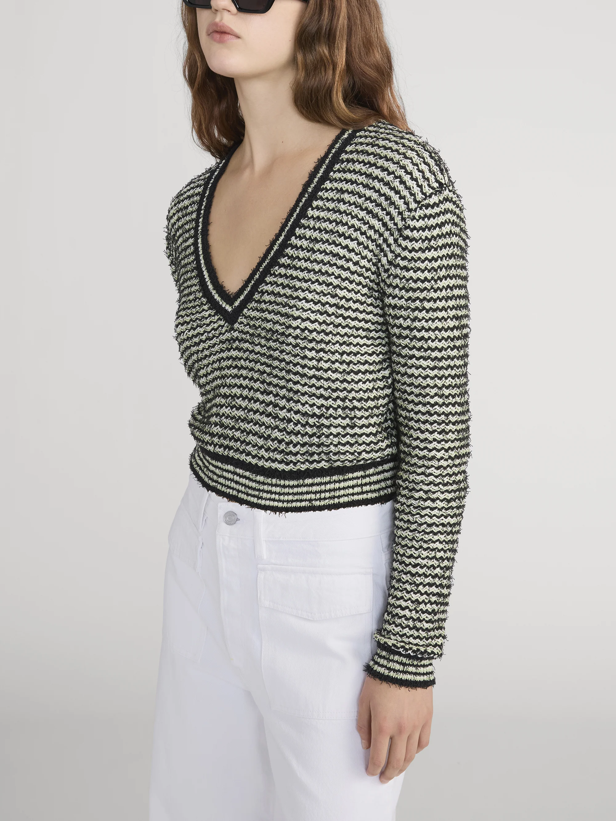 The Eyelash V Sweater -- Soft Lime - Image 4