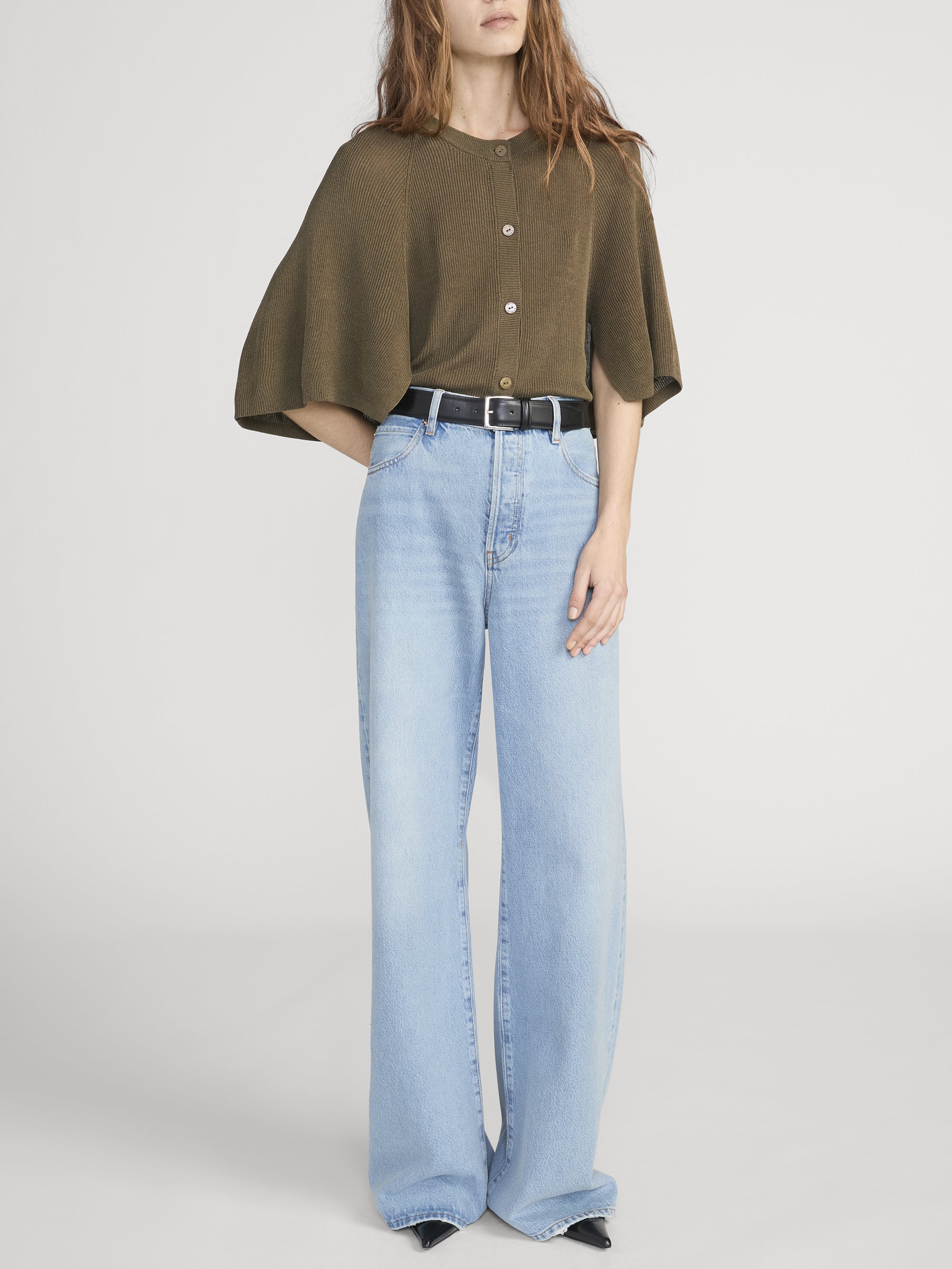 The Flounce Sweater -- Military Green - Image 2