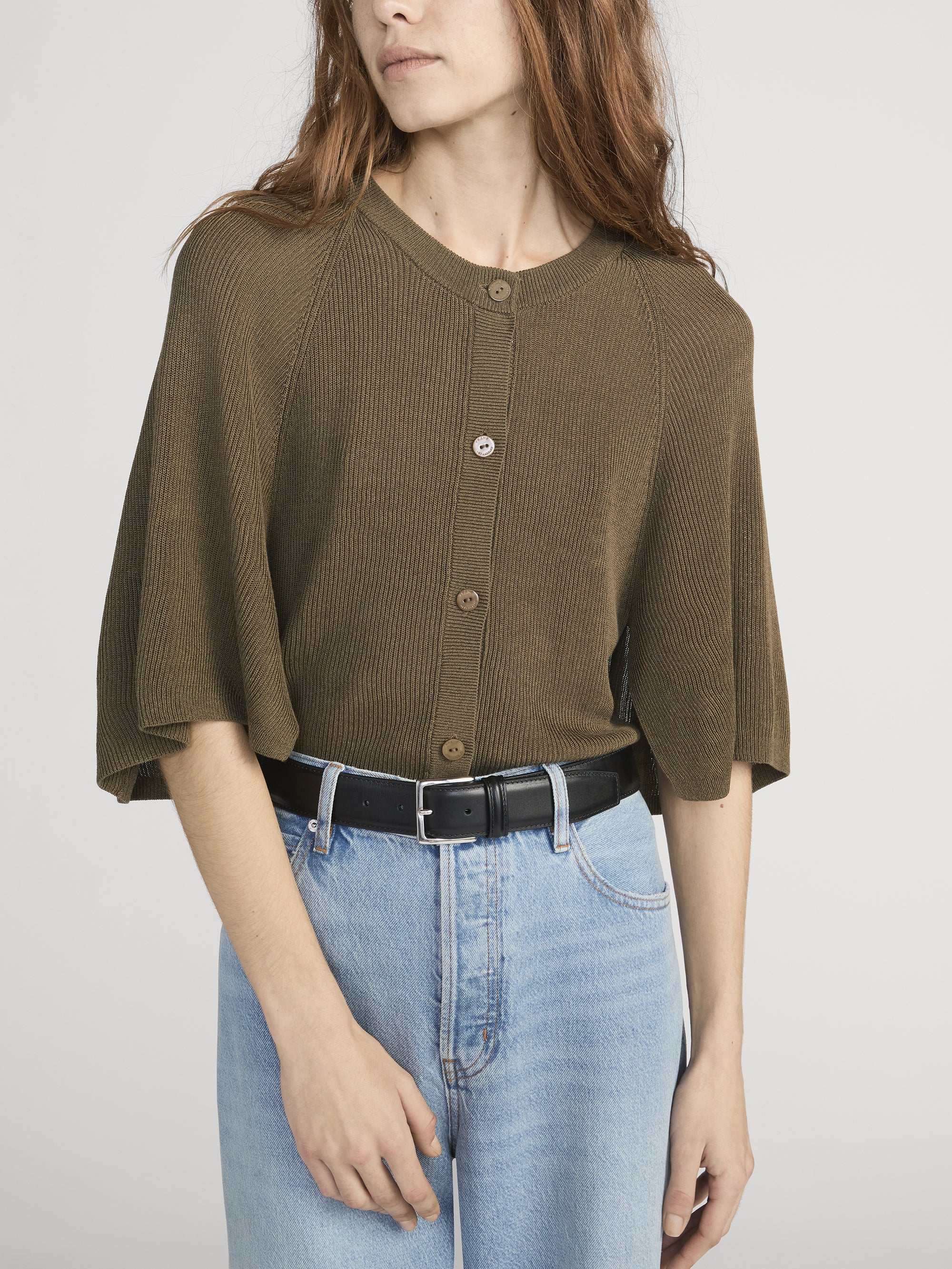 The Flounce Sweater -- Military Green - Image 3