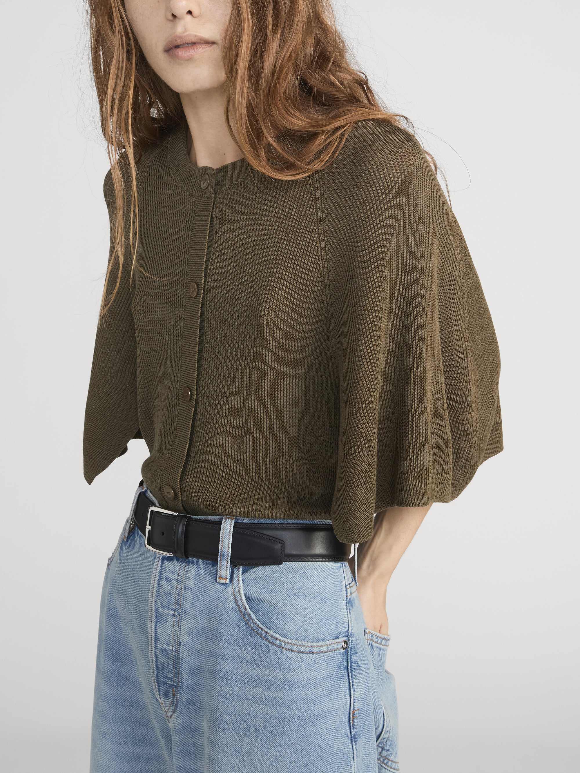 The Flounce Sweater -- Military Green - Image 4