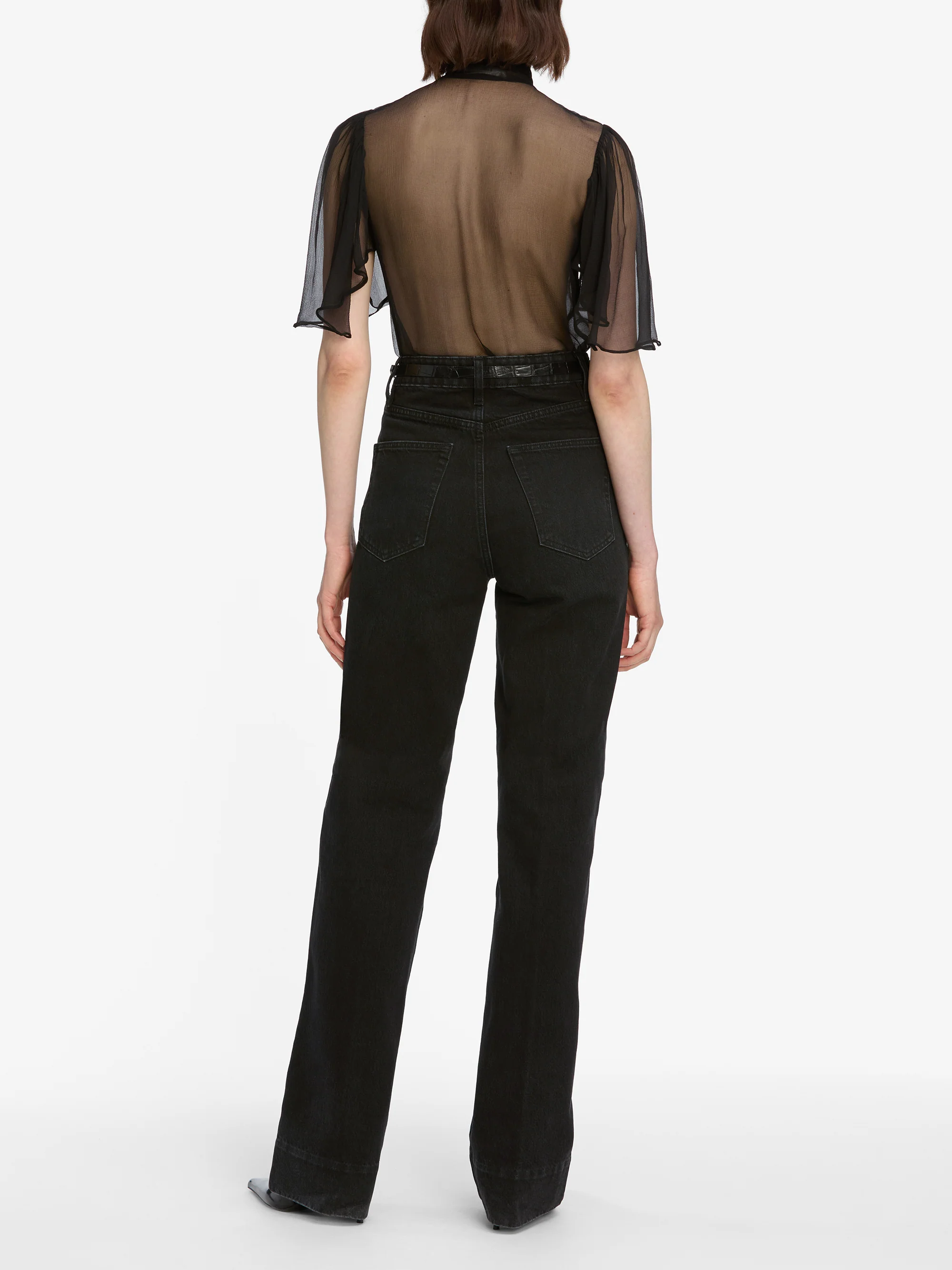 The Flutter Blouse -- Black - Image 6
