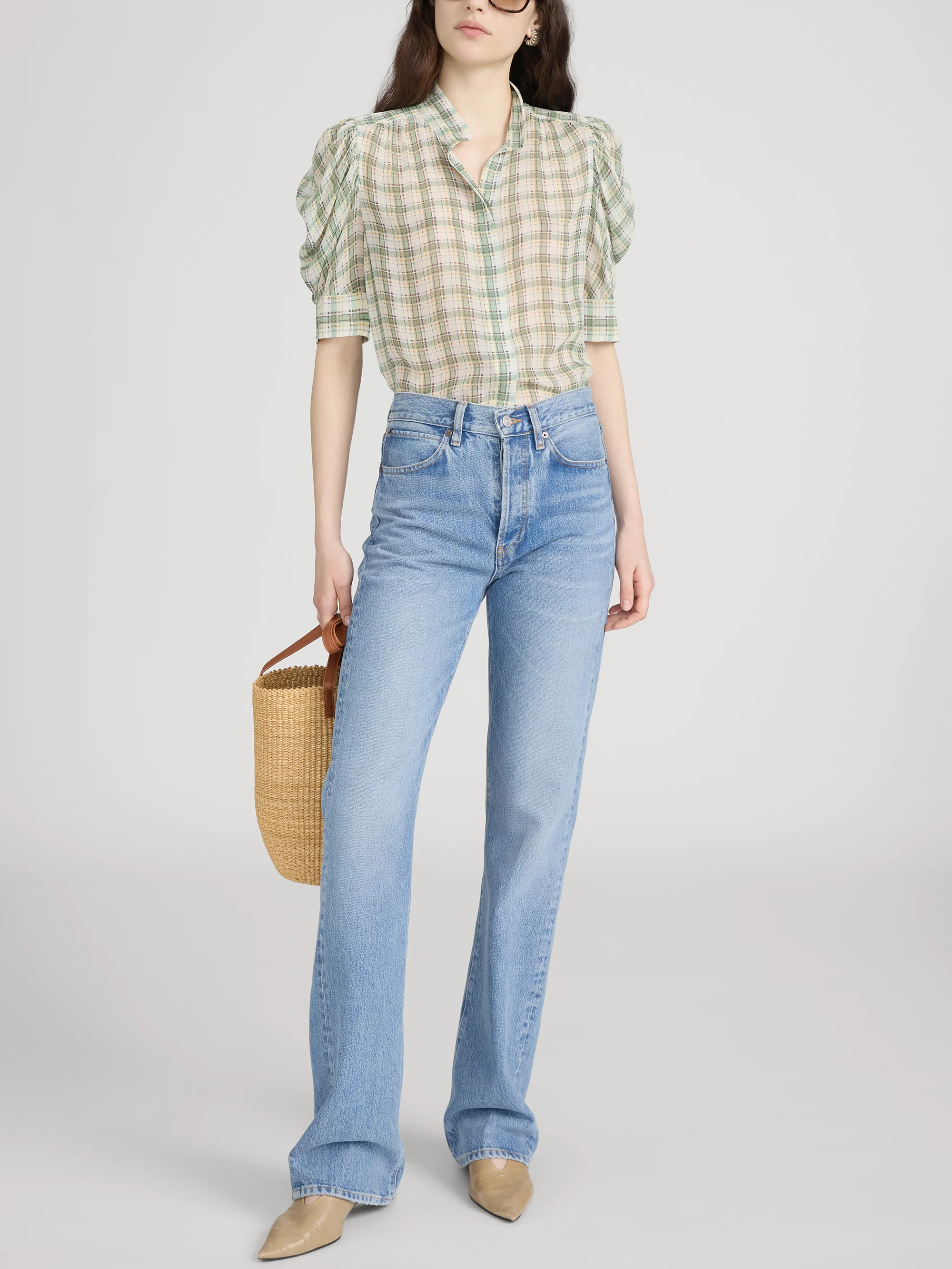 The Gillian Top -- Jade Green Plaid - Image 2