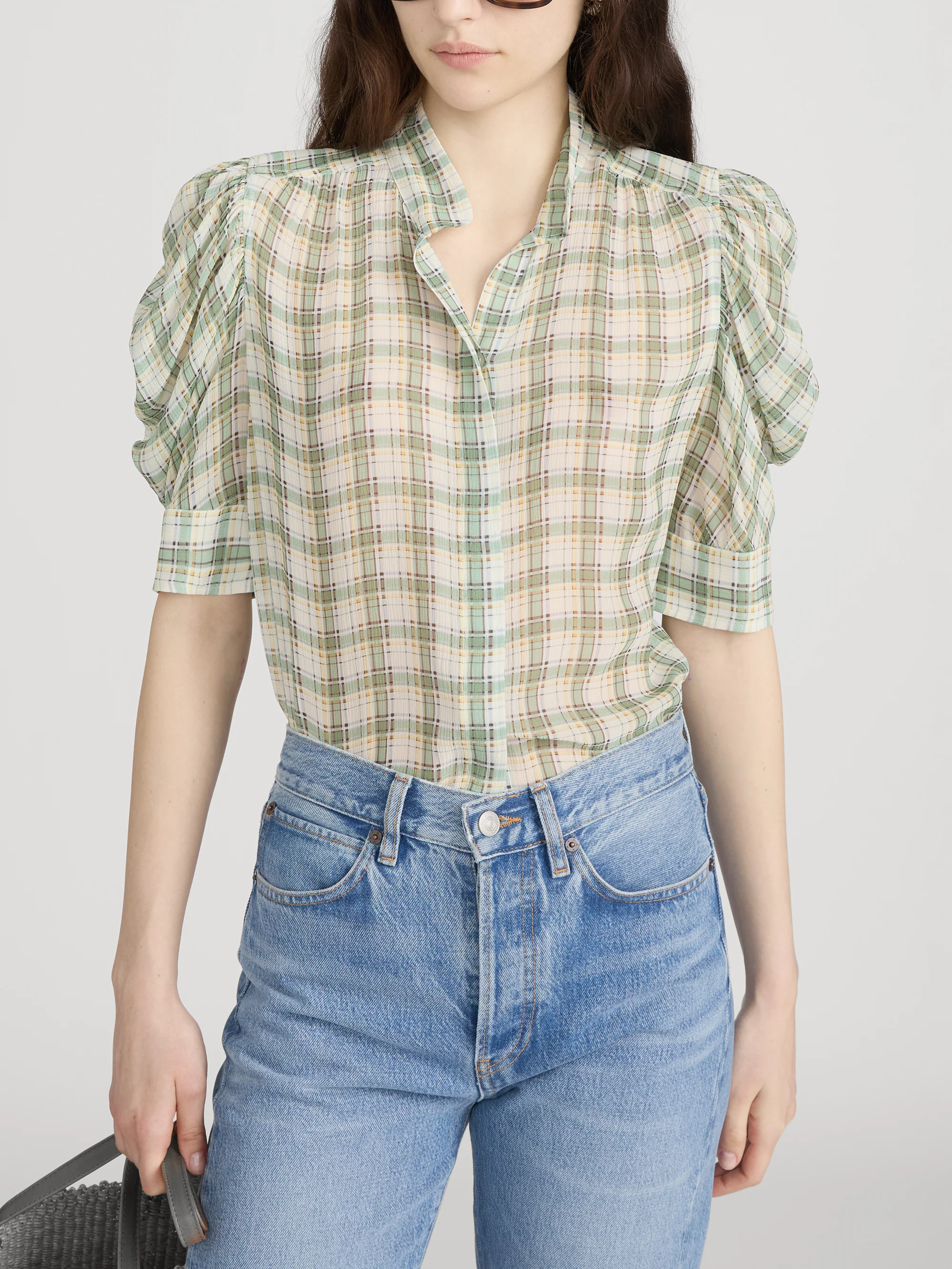 The Gillian Top -- Jade Green Plaid - Image 3