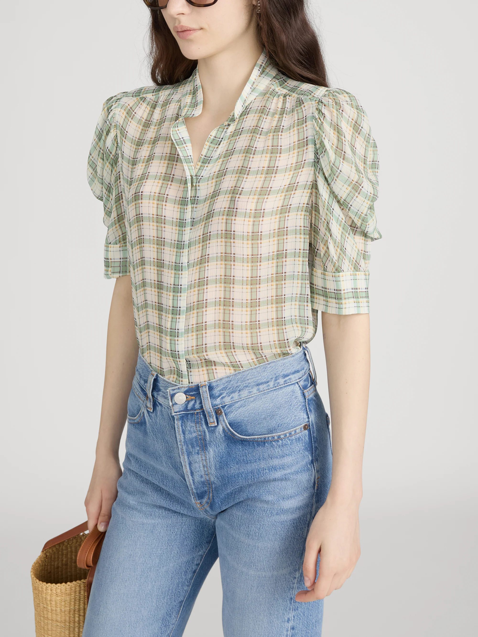 The Gillian Top -- Jade Green Plaid - Image 4