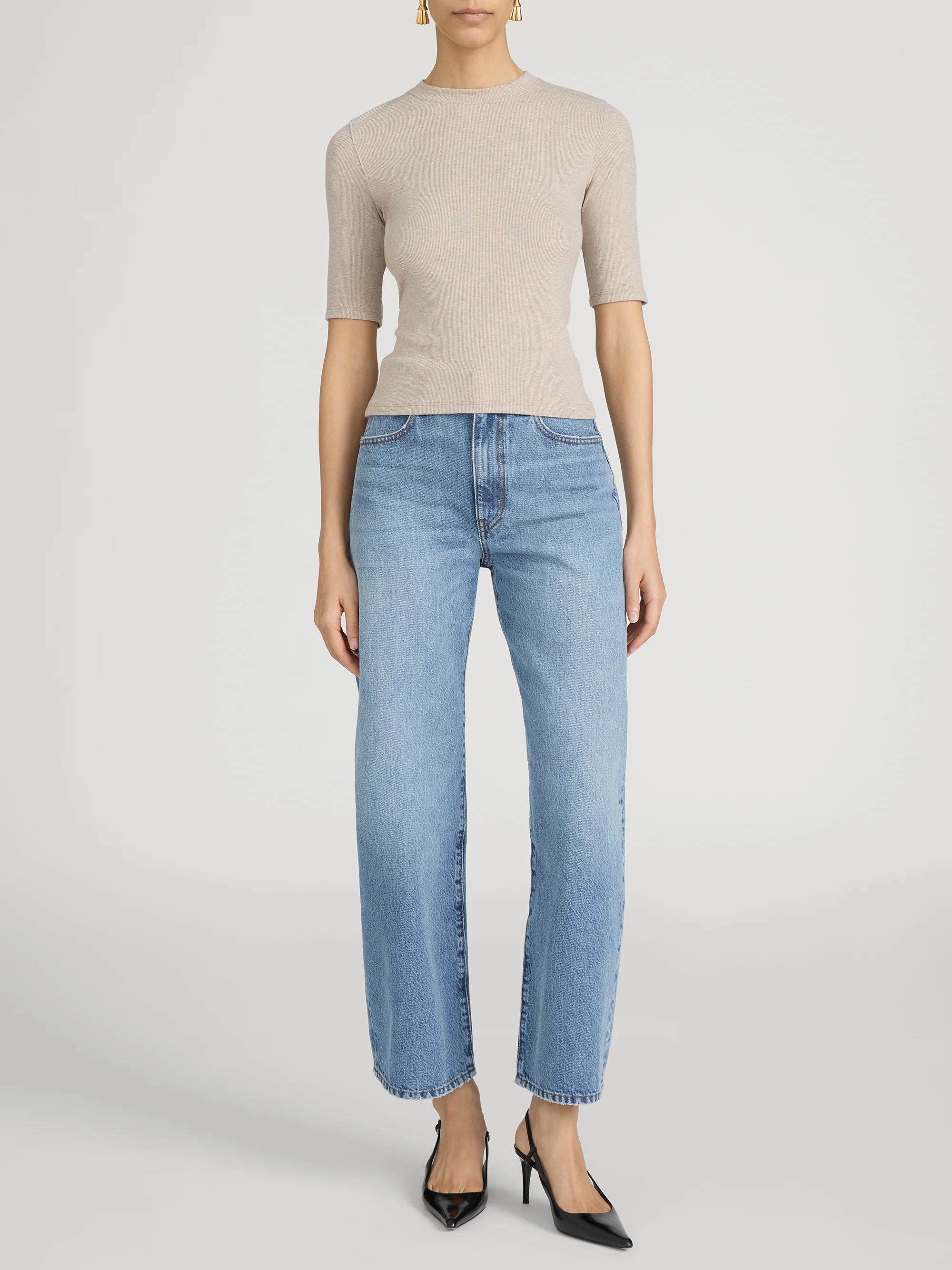The Heather Rib Crew Tee -- Tabby Heather - Image 2