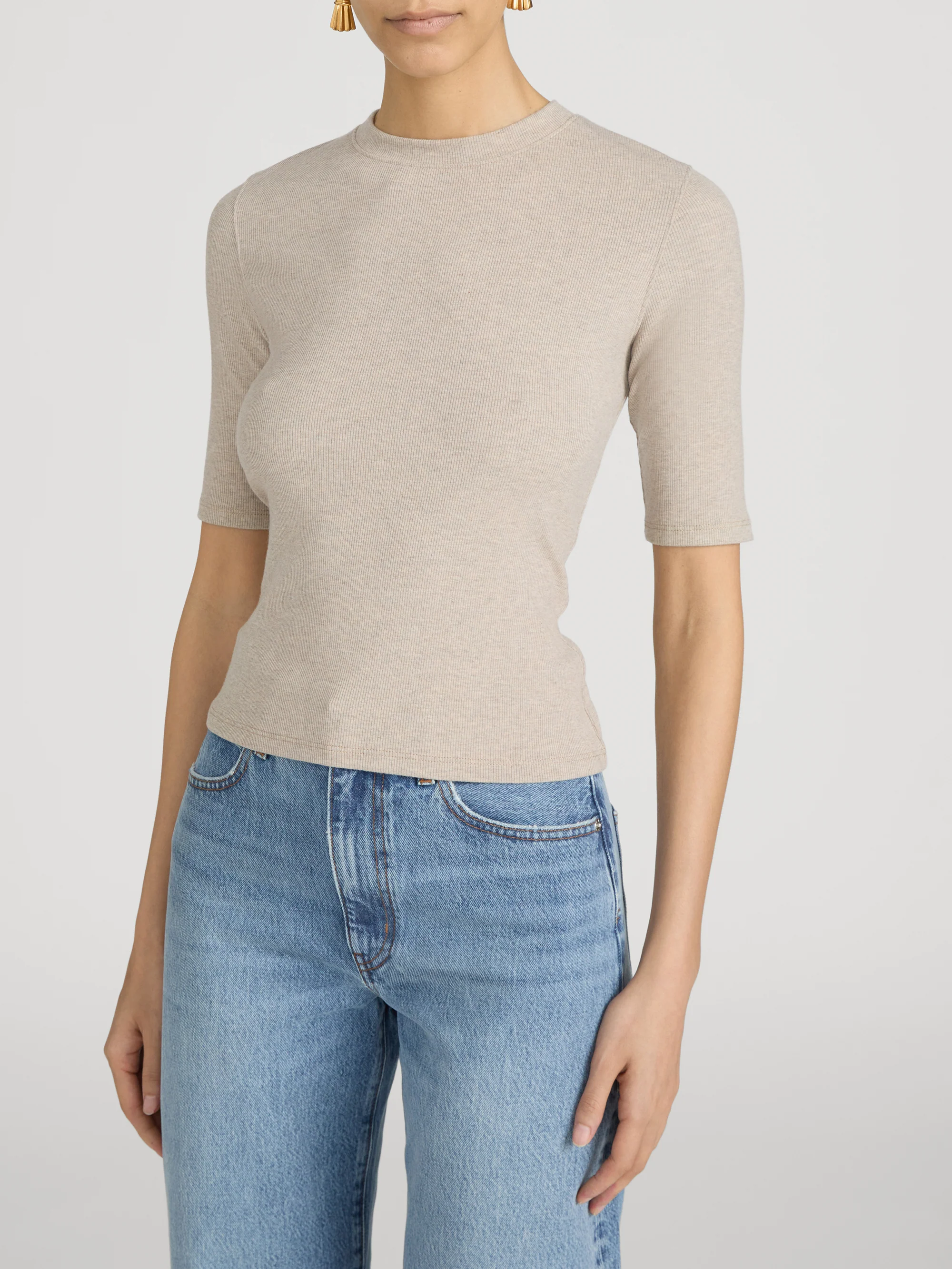 The Heather Rib Crew Tee -- Tabby Heather - Image 4