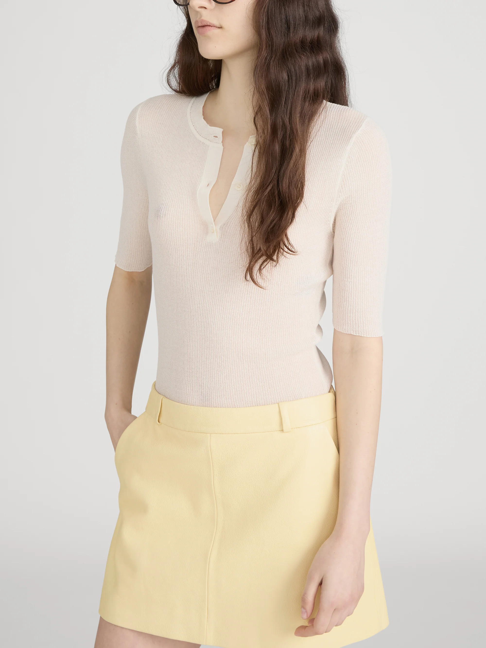 The Henley Rib Tee -- Cream - Image 5