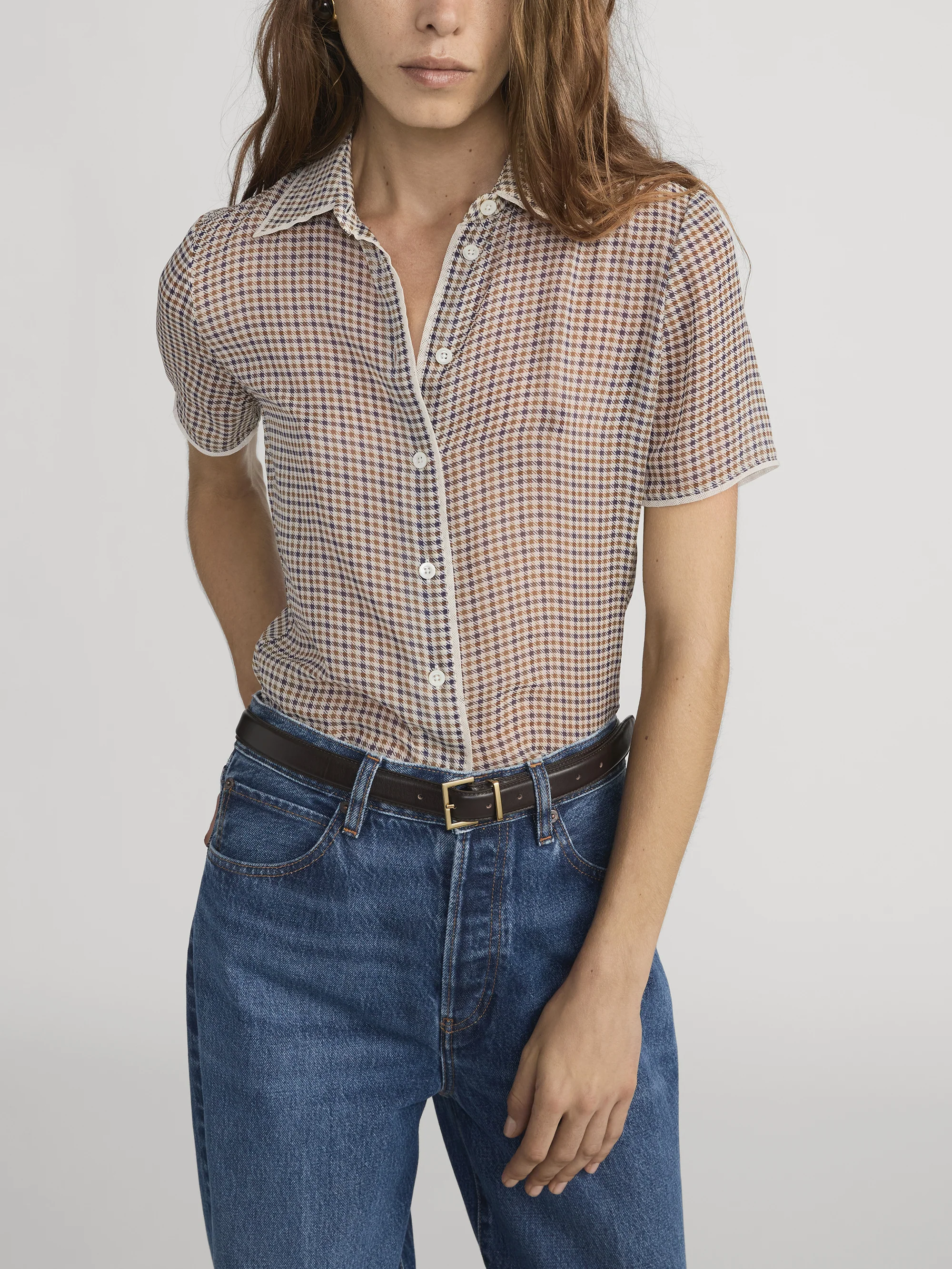 The Silk Check Shirt -- Houndstooth Multi - Image 3