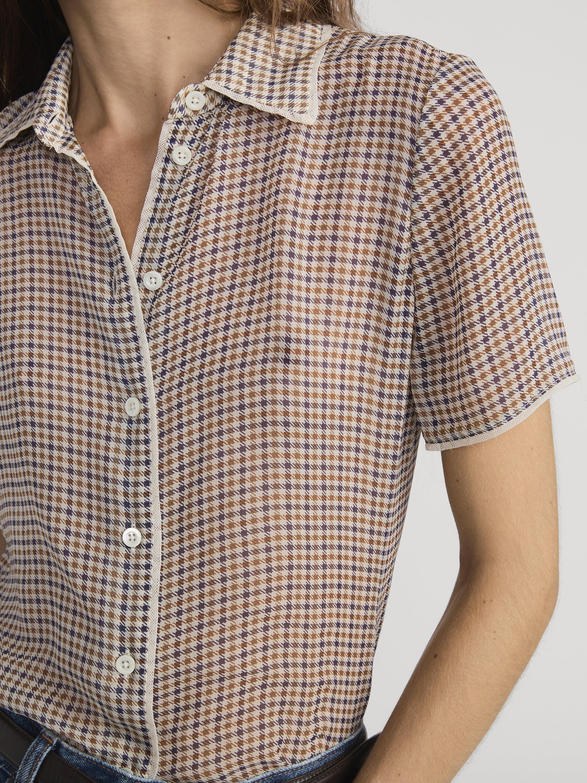 The Silk Check Shirt -- Houndstooth Multi - Image 4
