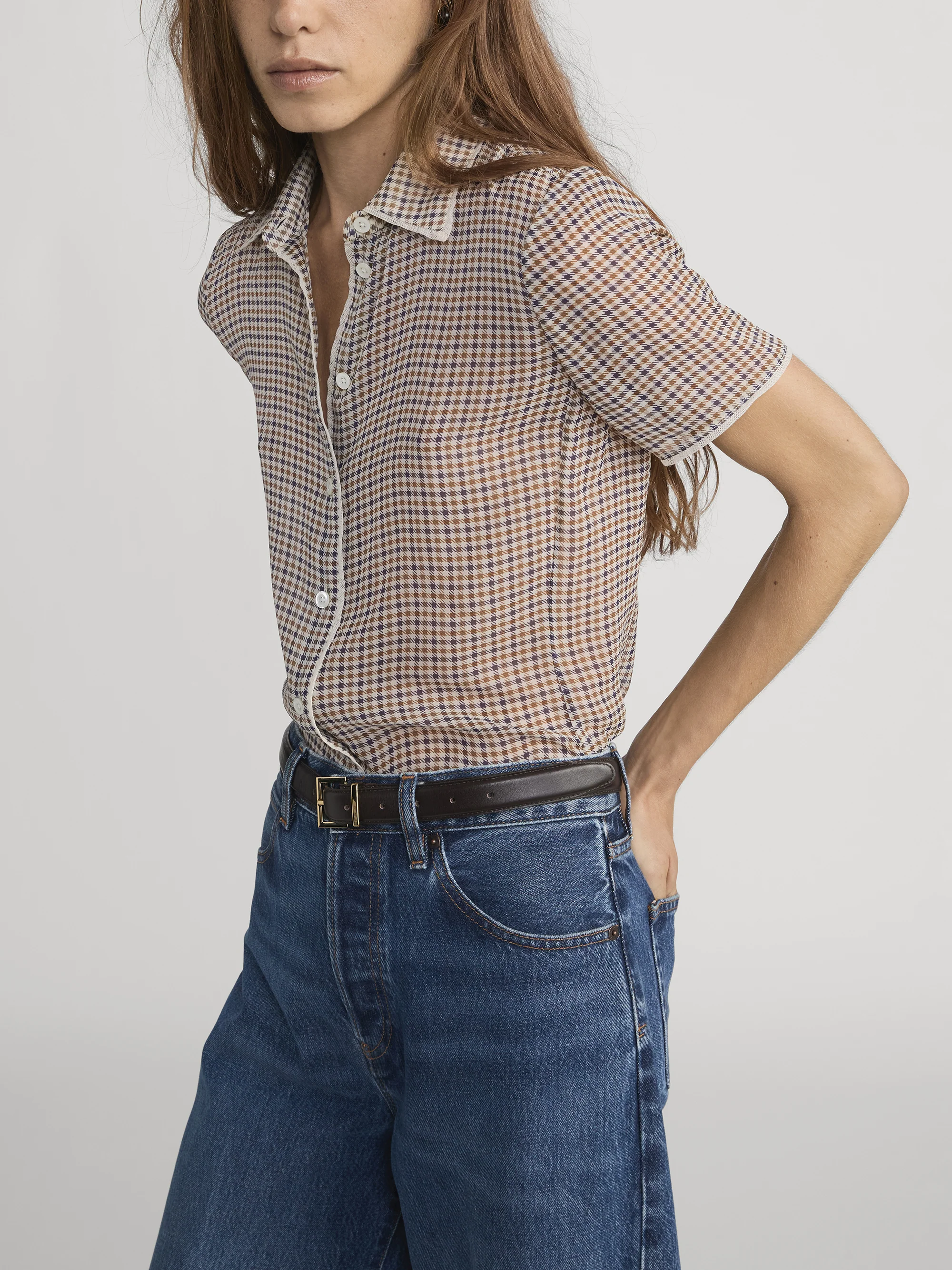 The Silk Check Shirt -- Houndstooth Multi - Image 5