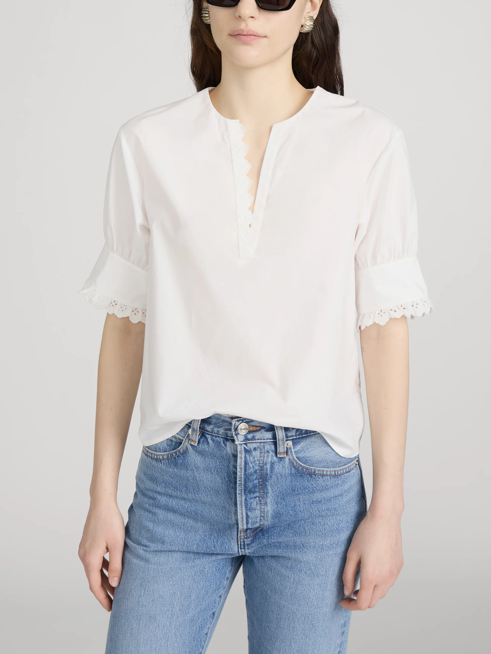 The Keepsake Popover Top -- White - Image 3