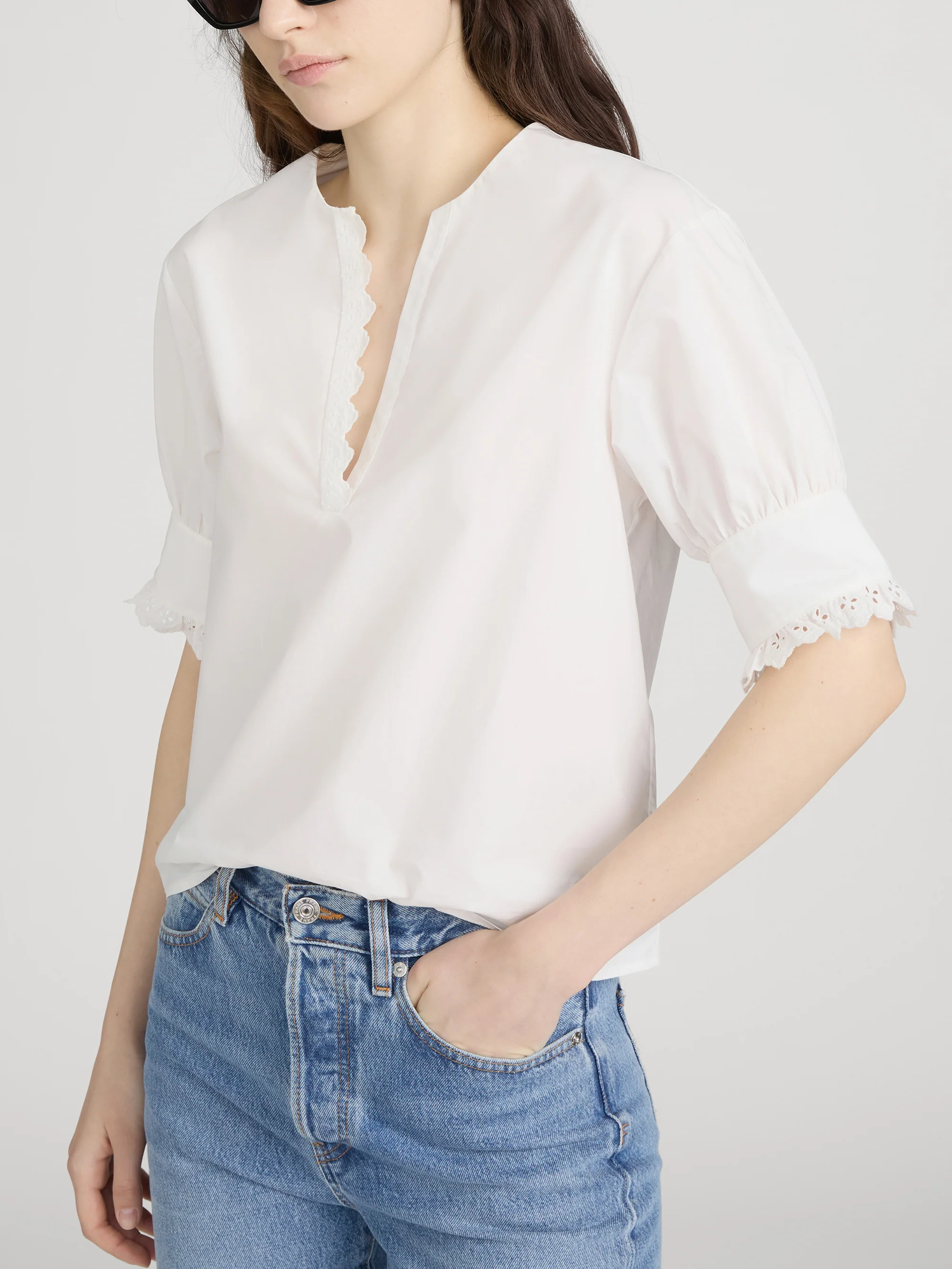 The Keepsake Popover Top -- White - Image 5