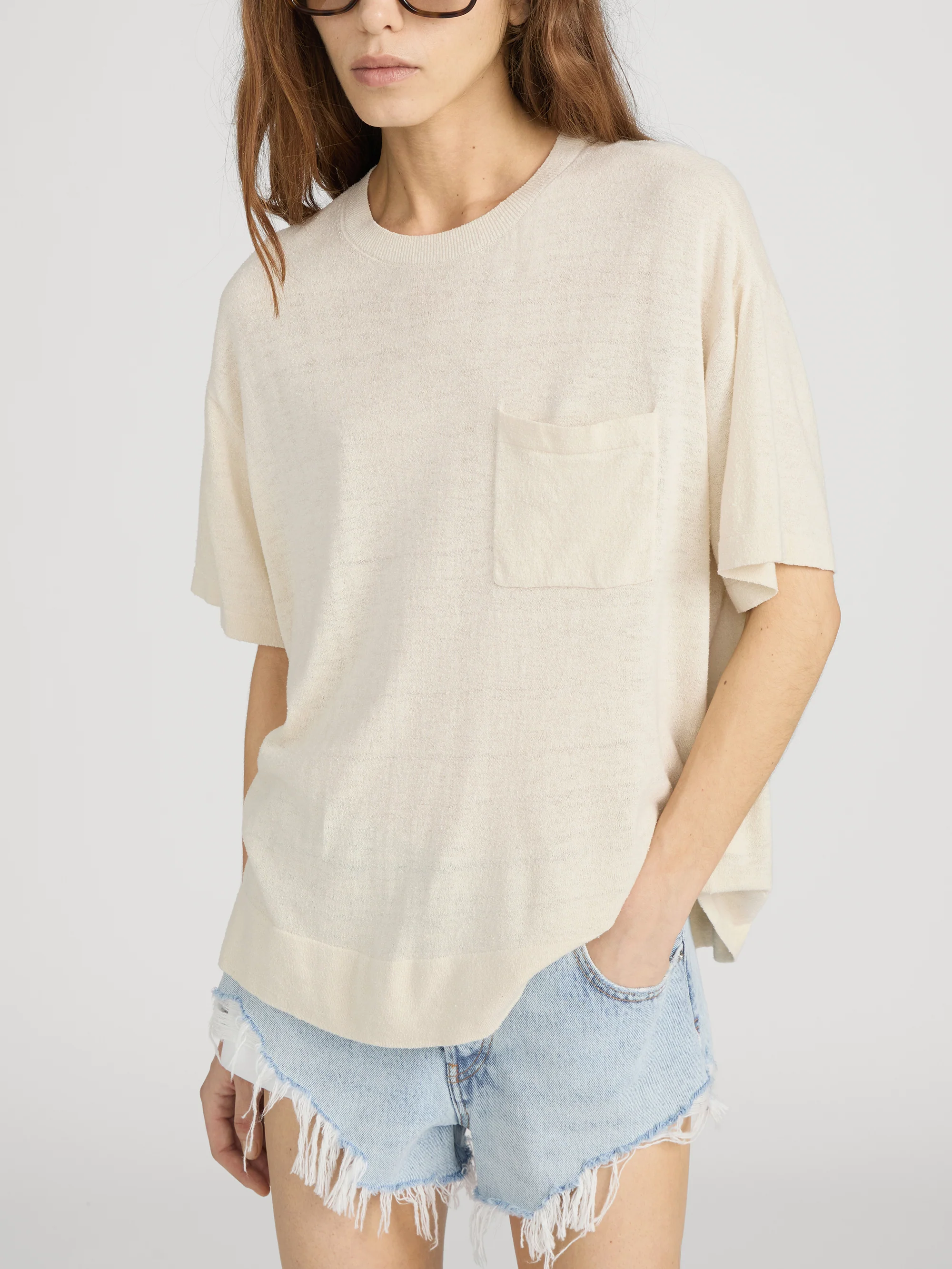 The Silk Knit Plus One Tee -- Cream - Image 3