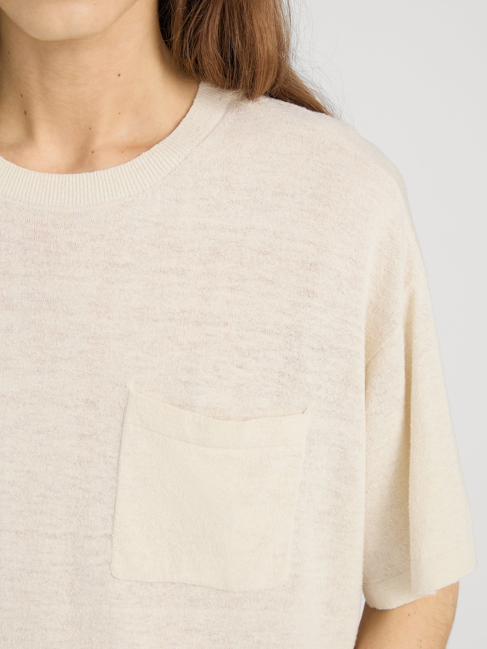 The Silk Knit Plus One Tee -- Cream - Image 4