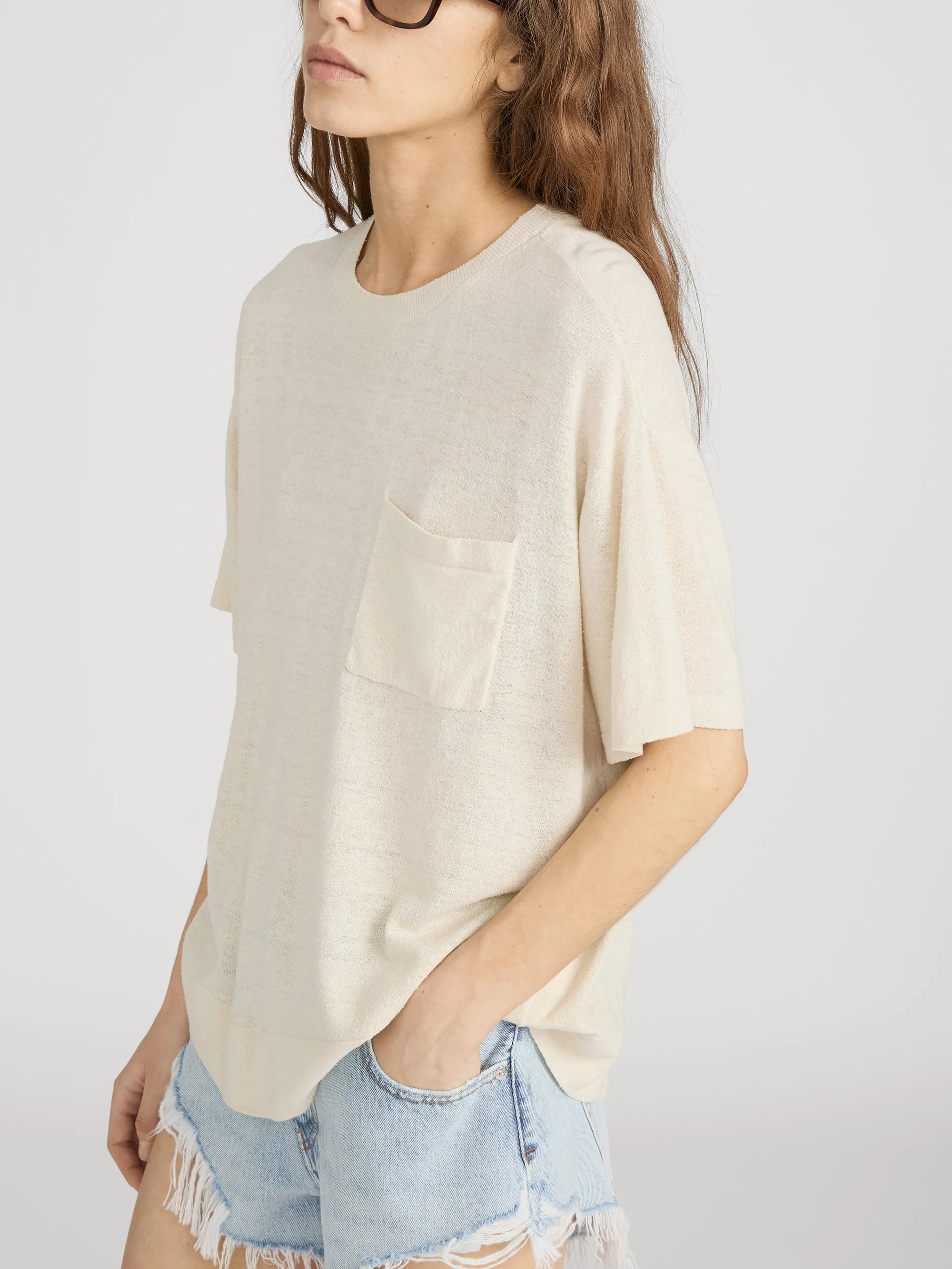 The Silk Knit Plus One Tee -- Cream - Image 5