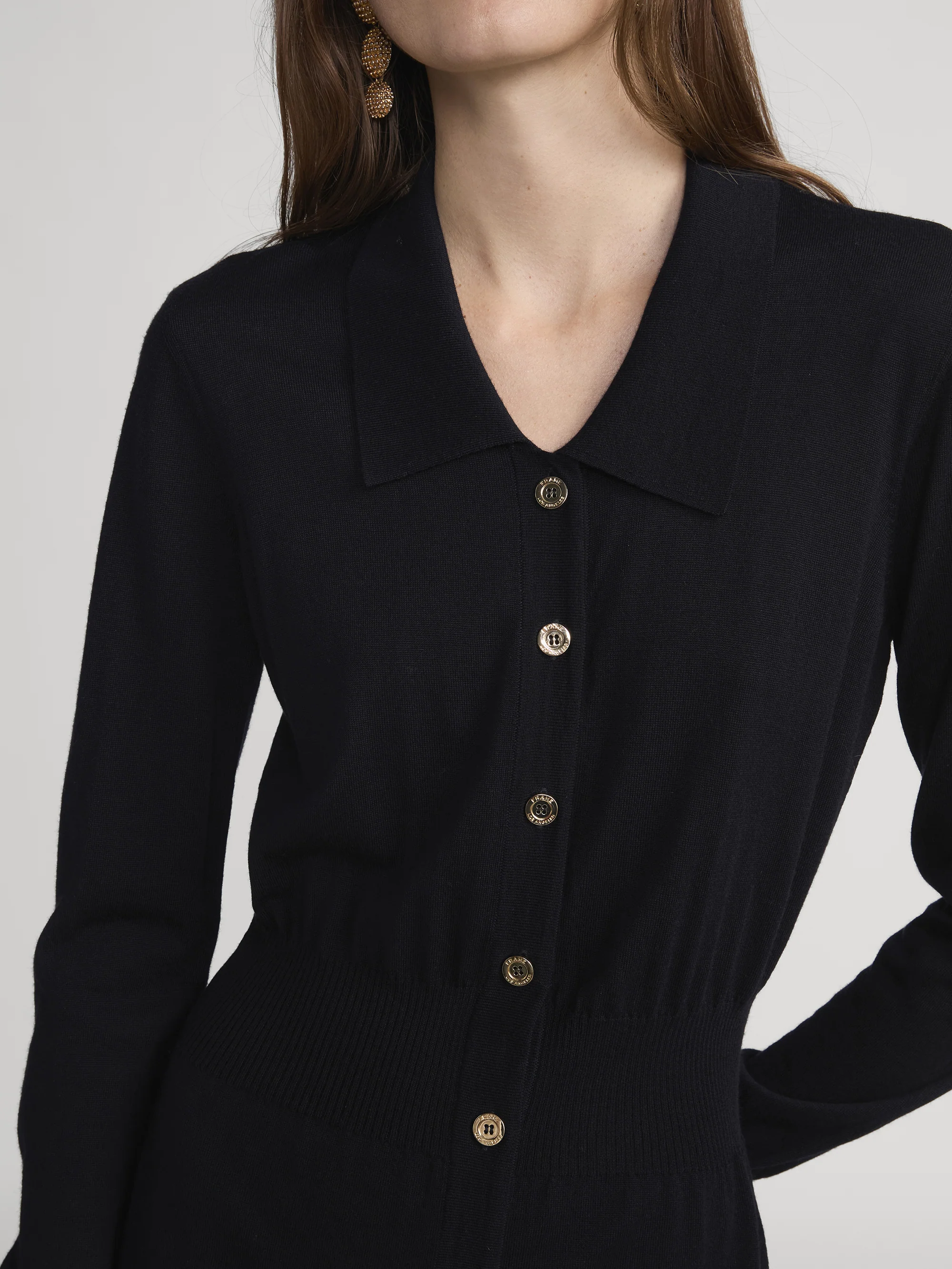 The Knit Polo Dress -- Navy - Image 3
