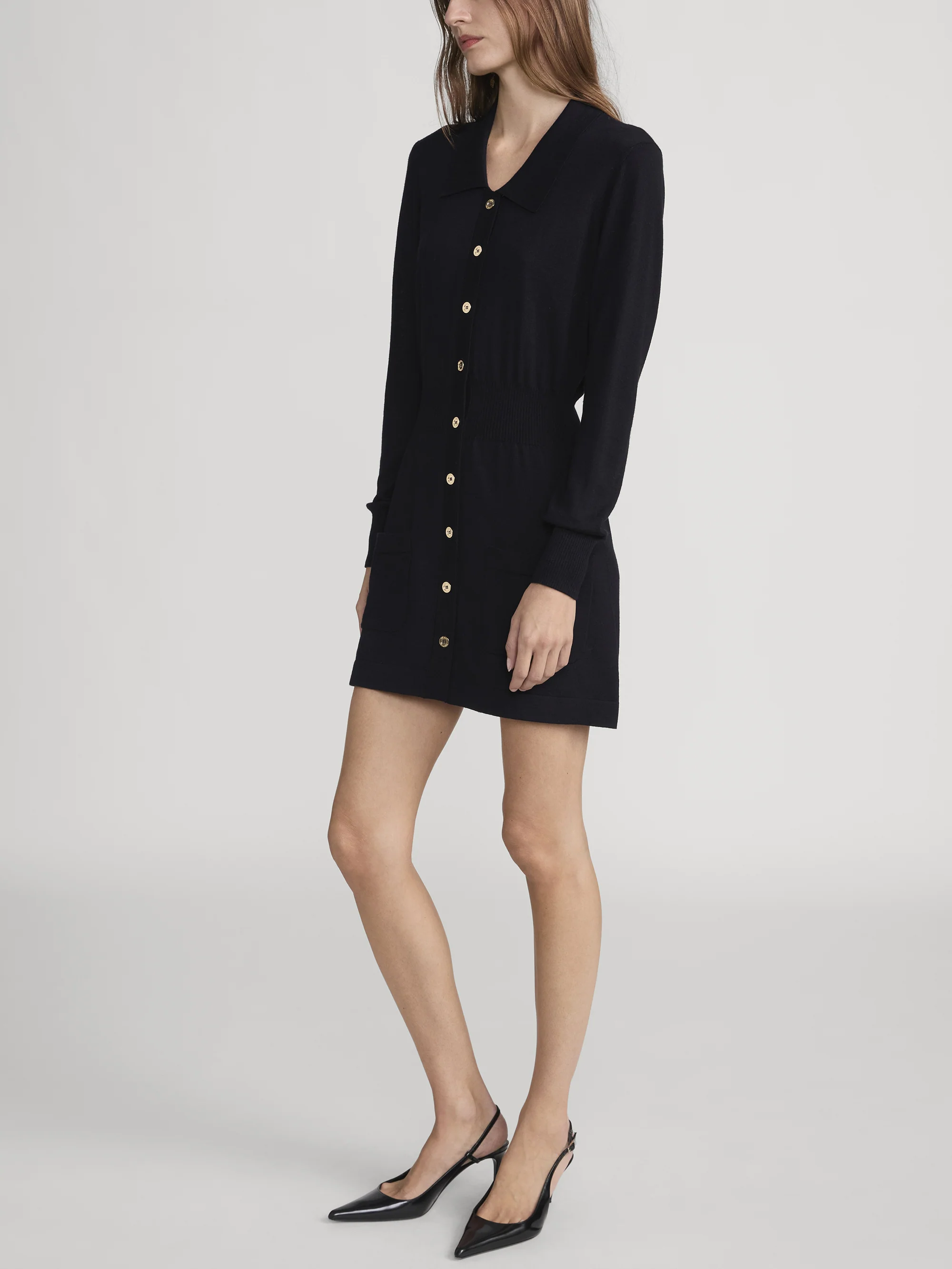 The Knit Polo Dress -- Navy - Image 4