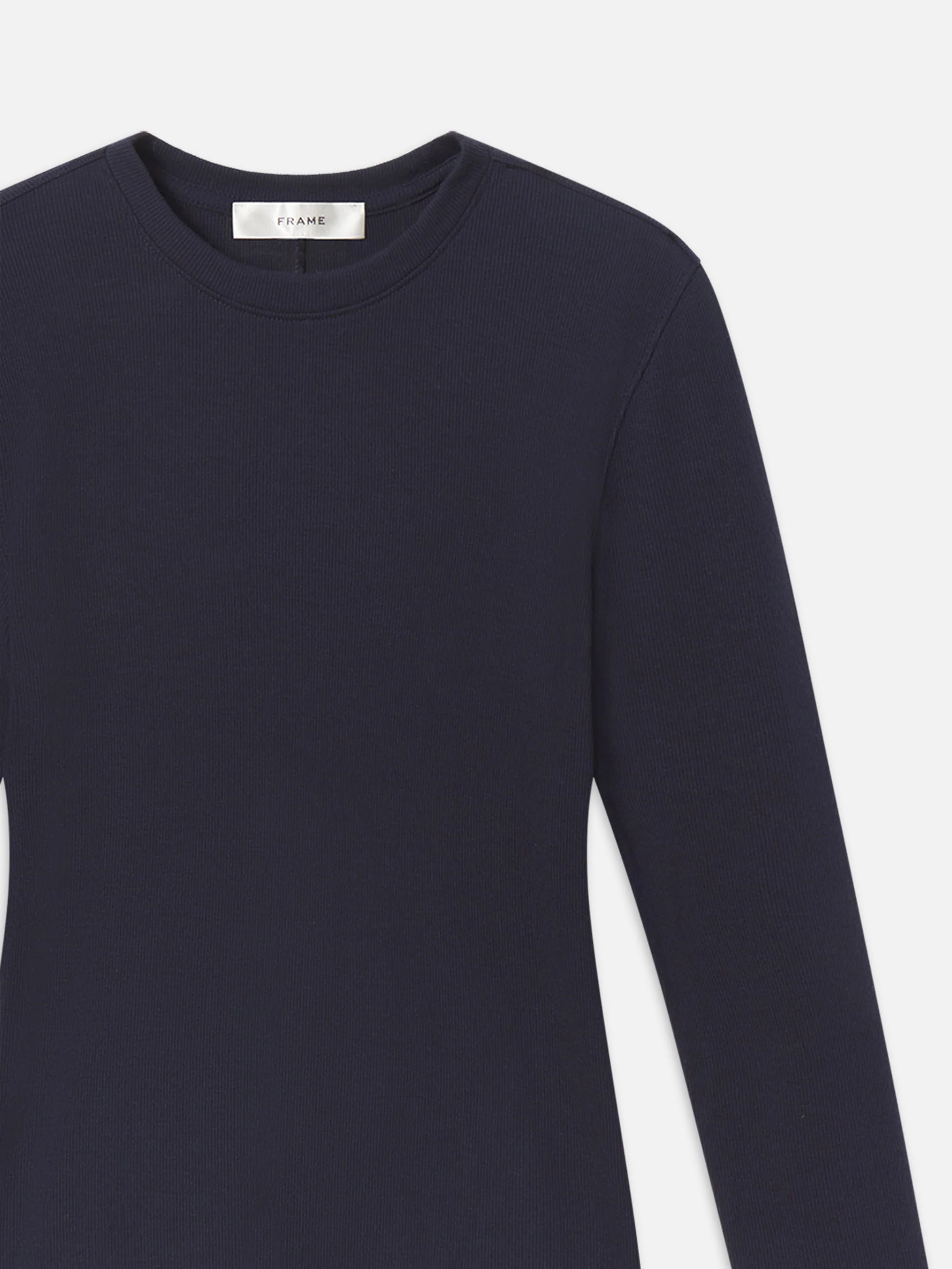 The Long Sleeve Rib Crew -- Navy - Image 2