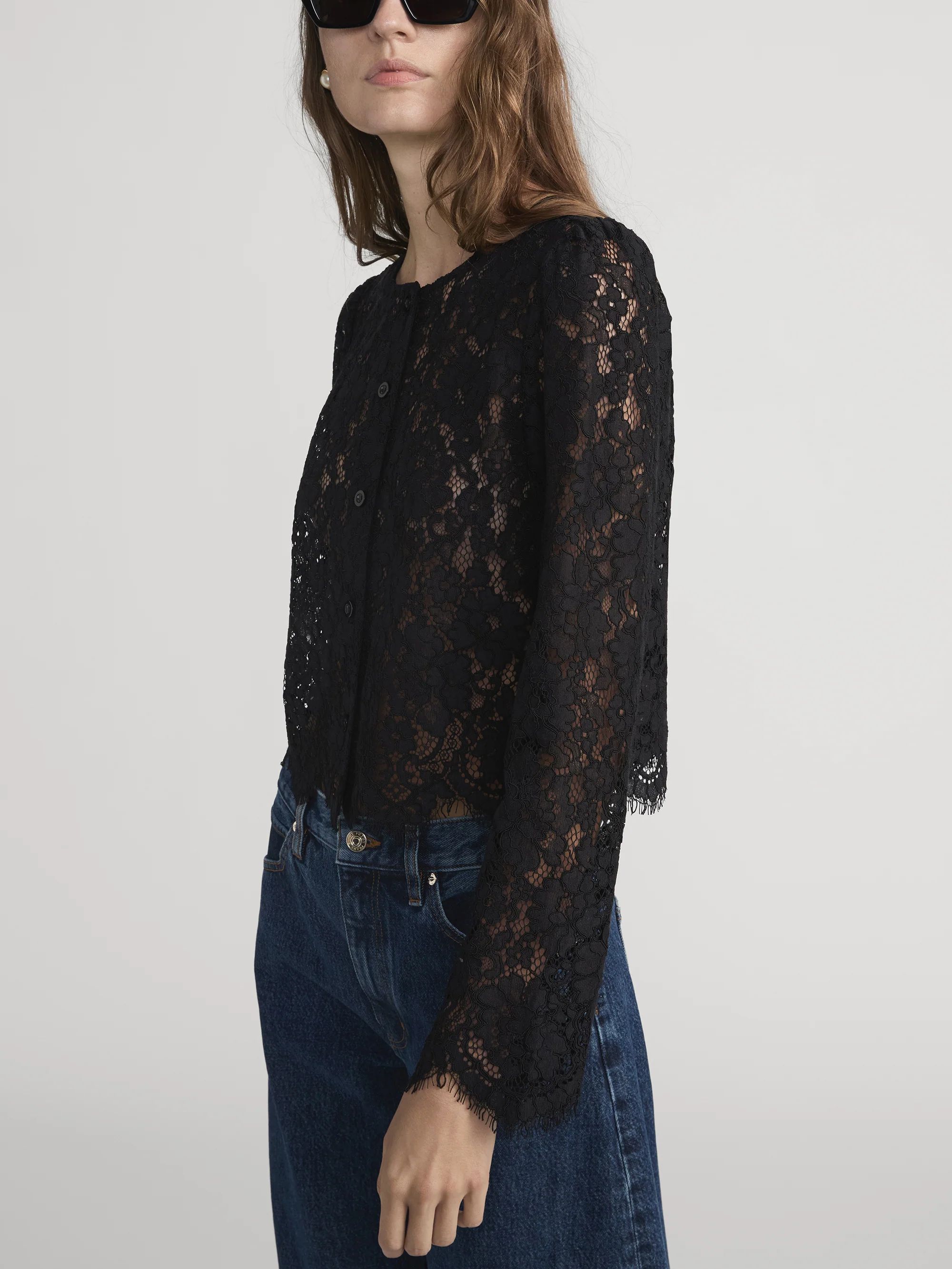 The Lace Blouse -- Black - Image 5