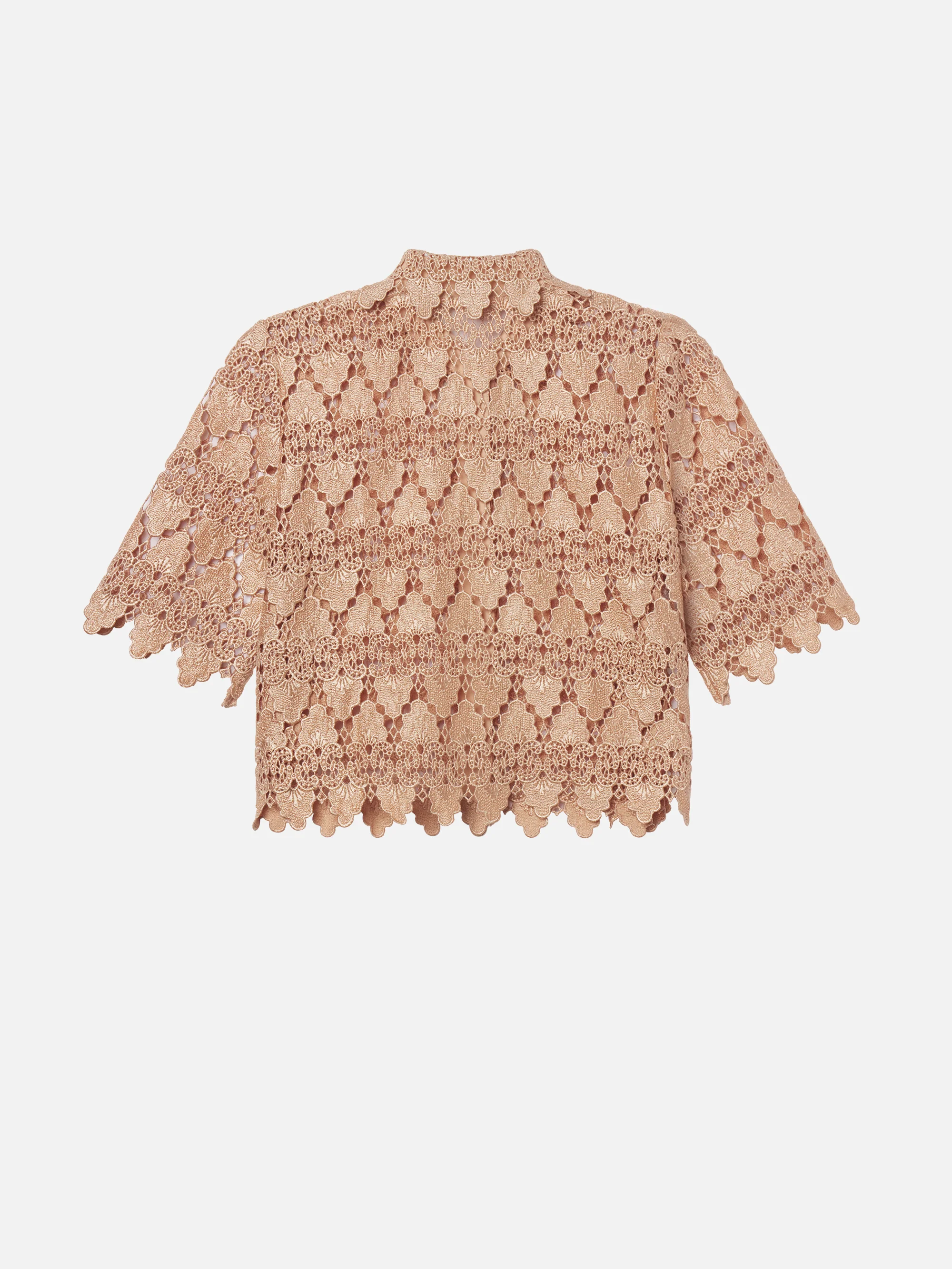 The Lace Button Up Shirt -- Blush - Image 3