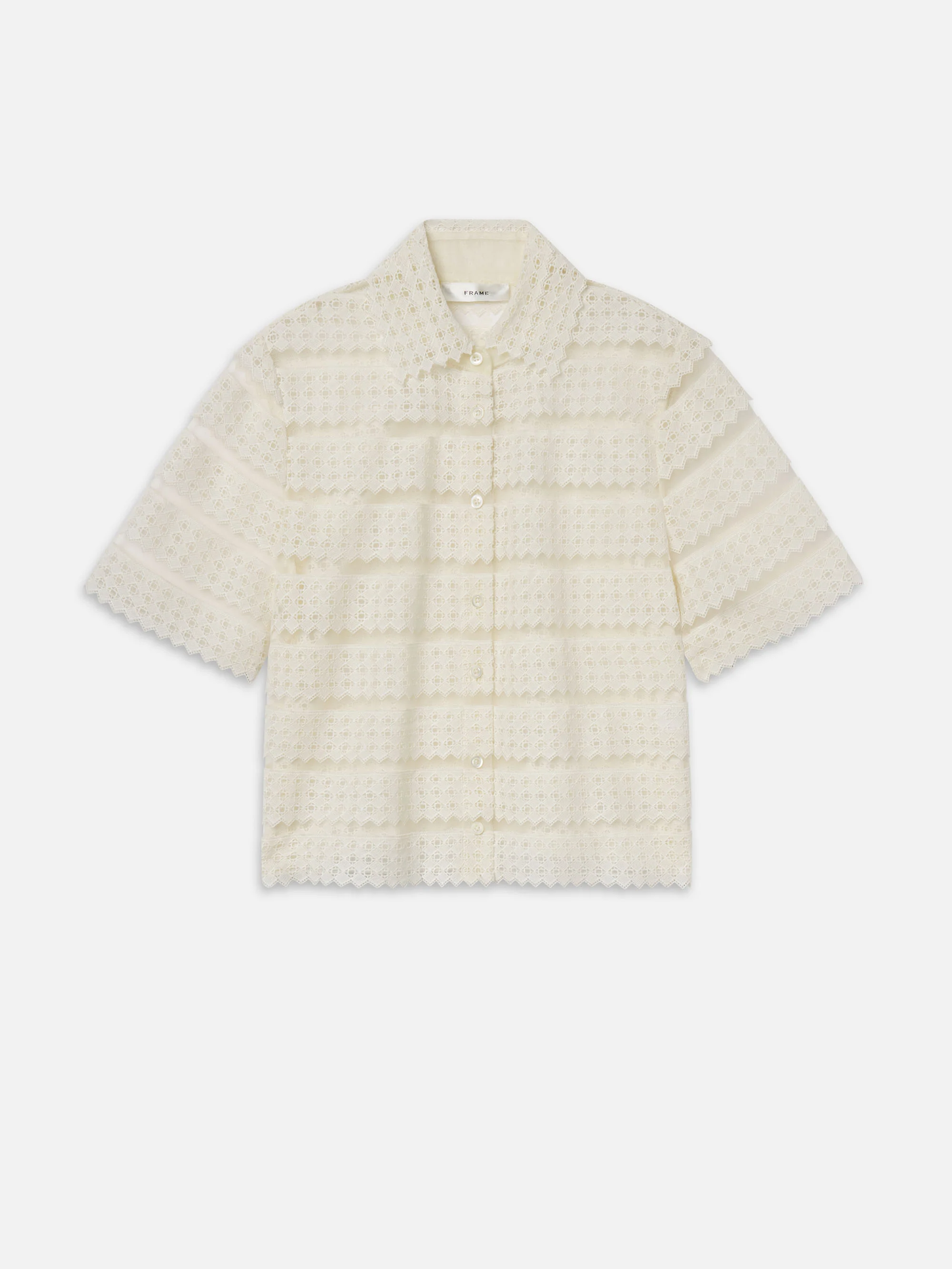 The Lattice Crochet Blouse -- Cream